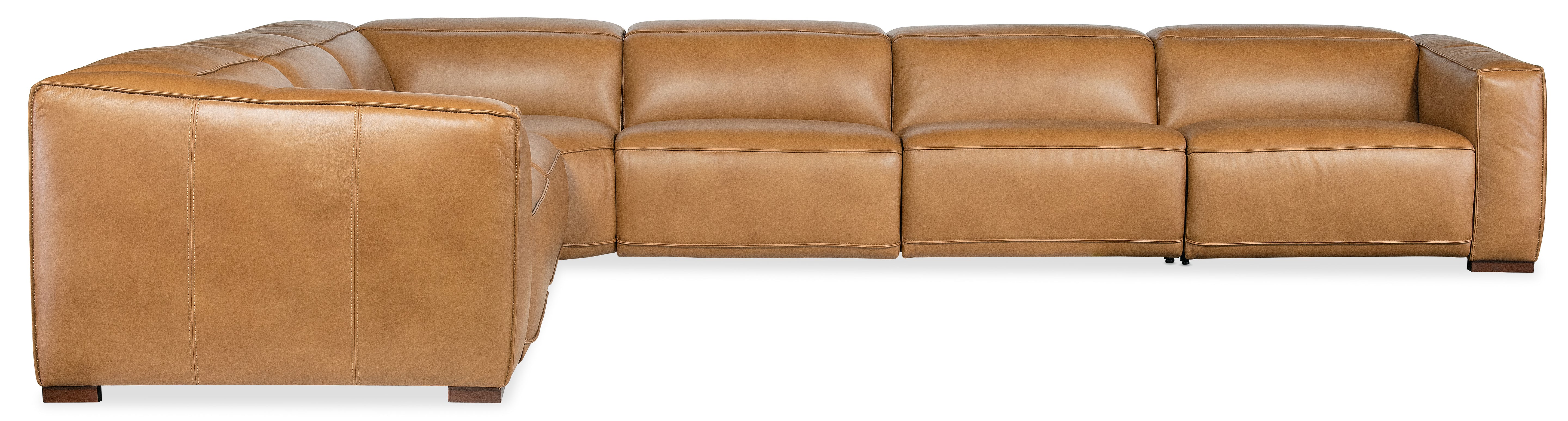 Hooker Furniture Fresco 6 Seat Sectional 3-Power Recline & Power Headrest in Brown