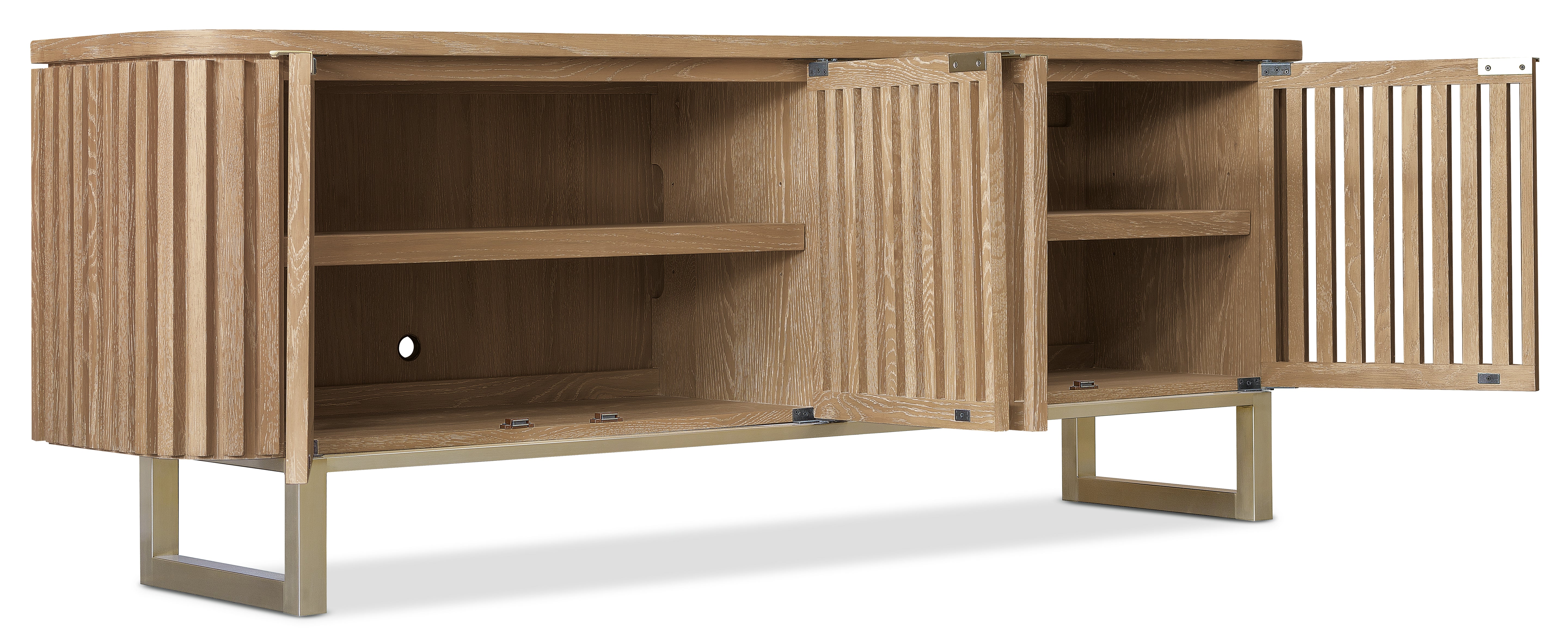 Hooker Furniture Commerce and Market Easton Entertainment Console in Light Wood