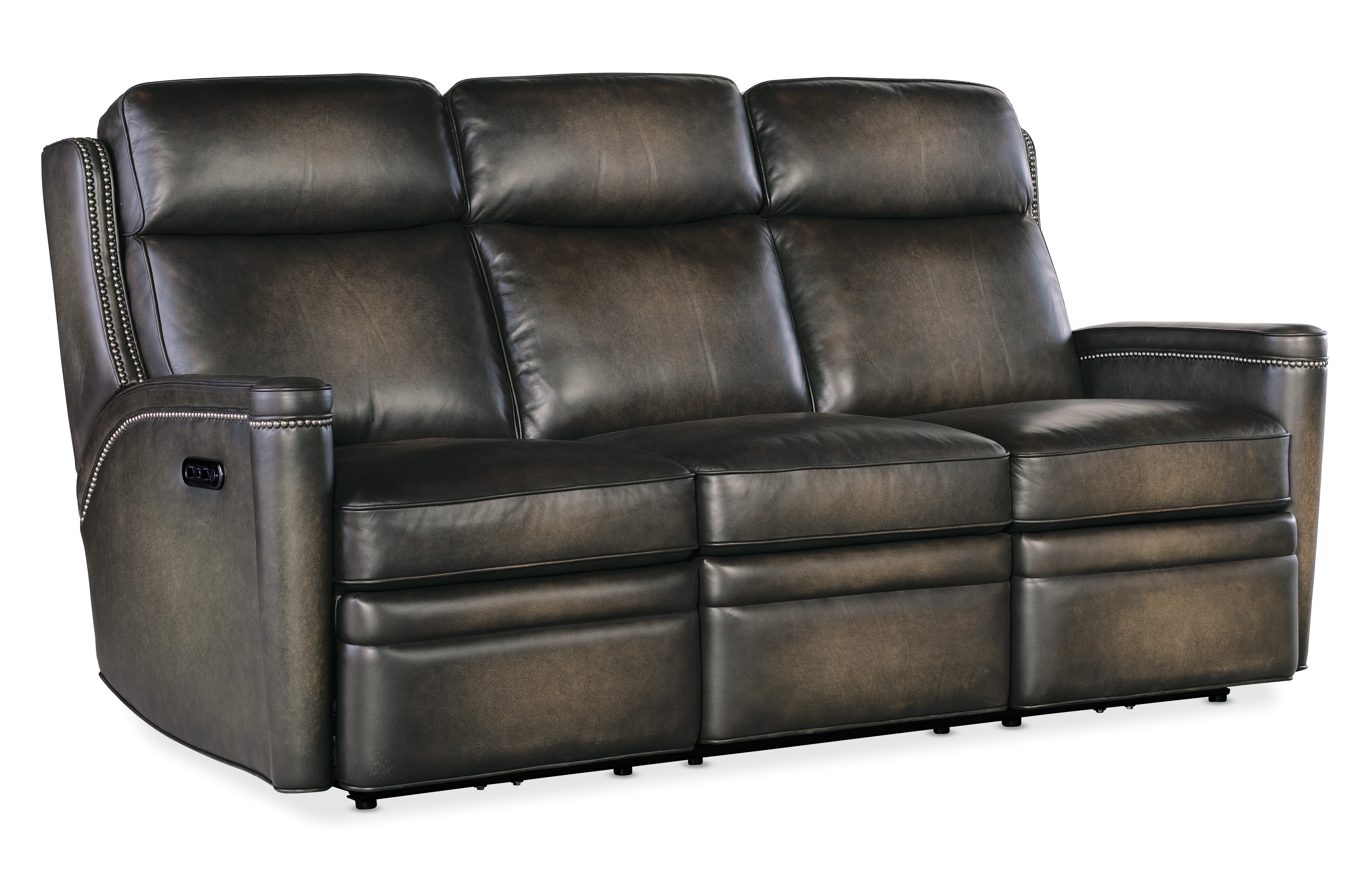 Hooker Furniture Hamilton Power Sofa with Power Headrest in Grey
