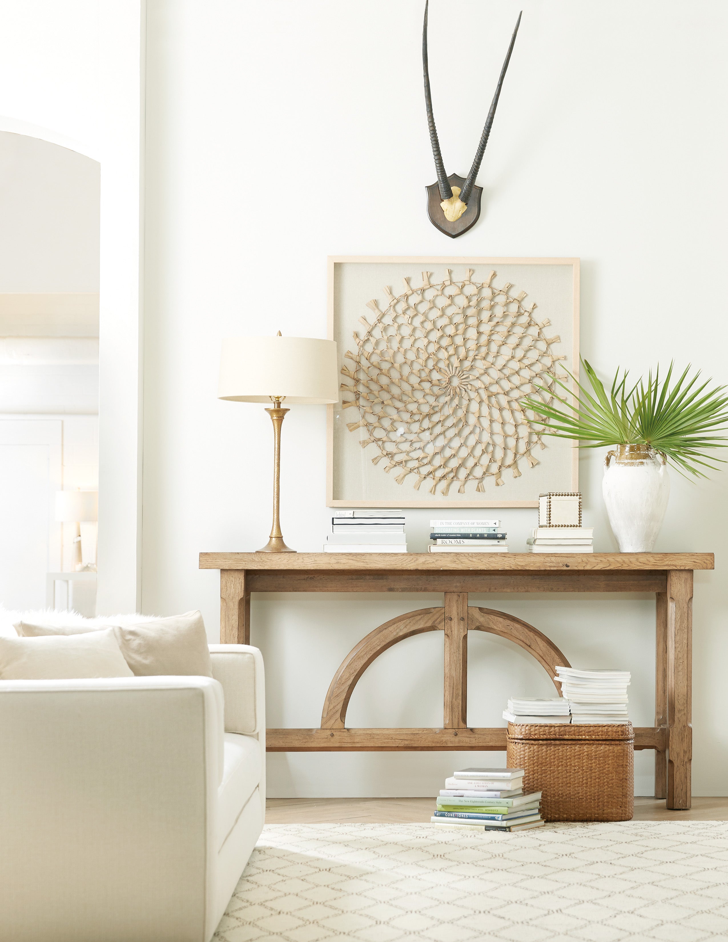Hooker Furniture Commerce & Market Console in Light Wood