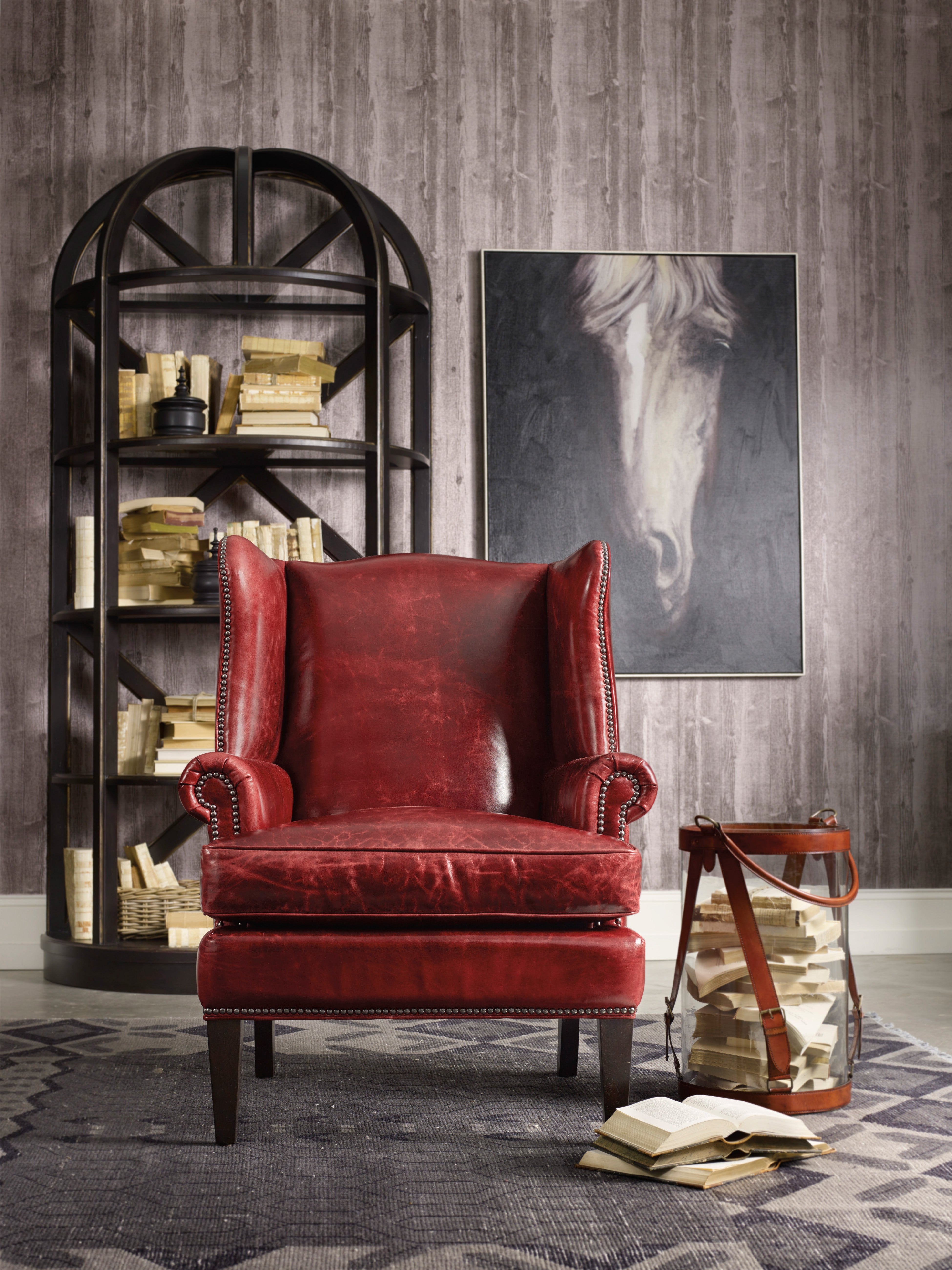 Hooker Furniture Blakeley Club Chair in Dark Red