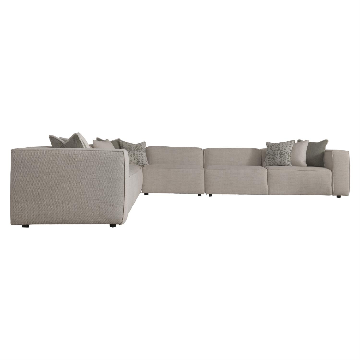 Bernhardt Furniture Plush Bliss 5 pieces Fabric Sectional in Noir