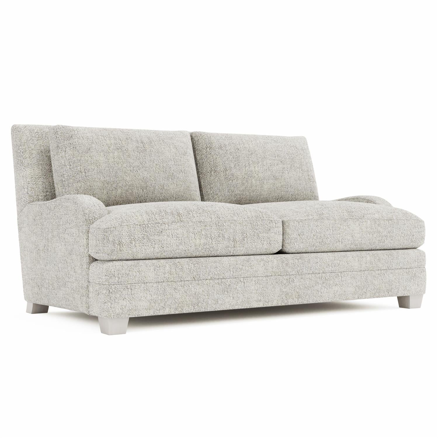 Bernhardt Furniture Plush Rollins Fabric Loveseat in Weathered Bone