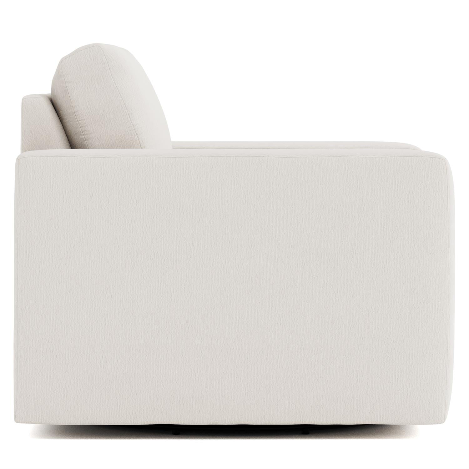 Bernhardt Furniture Plush Drew Fabric Swivel Chair in White