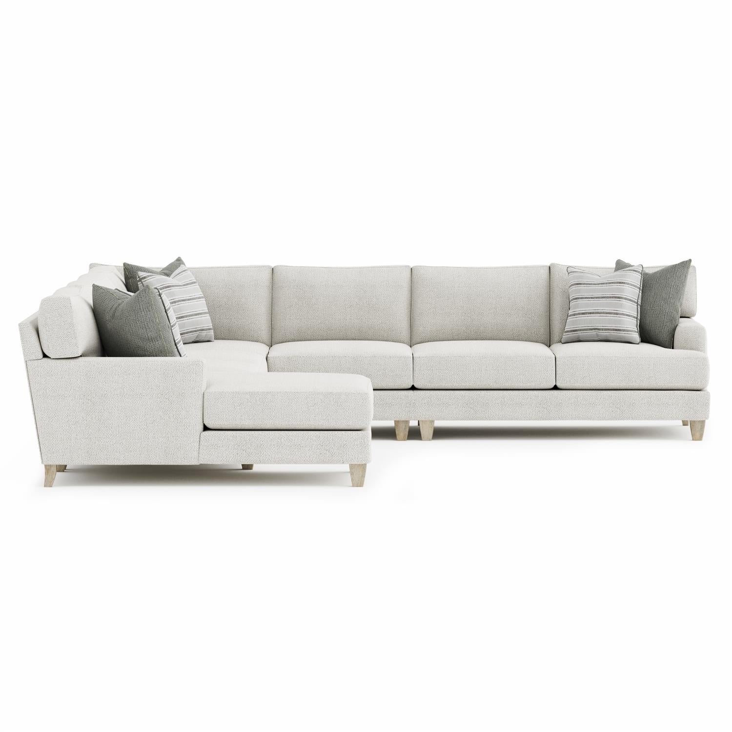 Bernhardt Furniture Plush Mila RAF Fabric Sectional in Smokey Grey