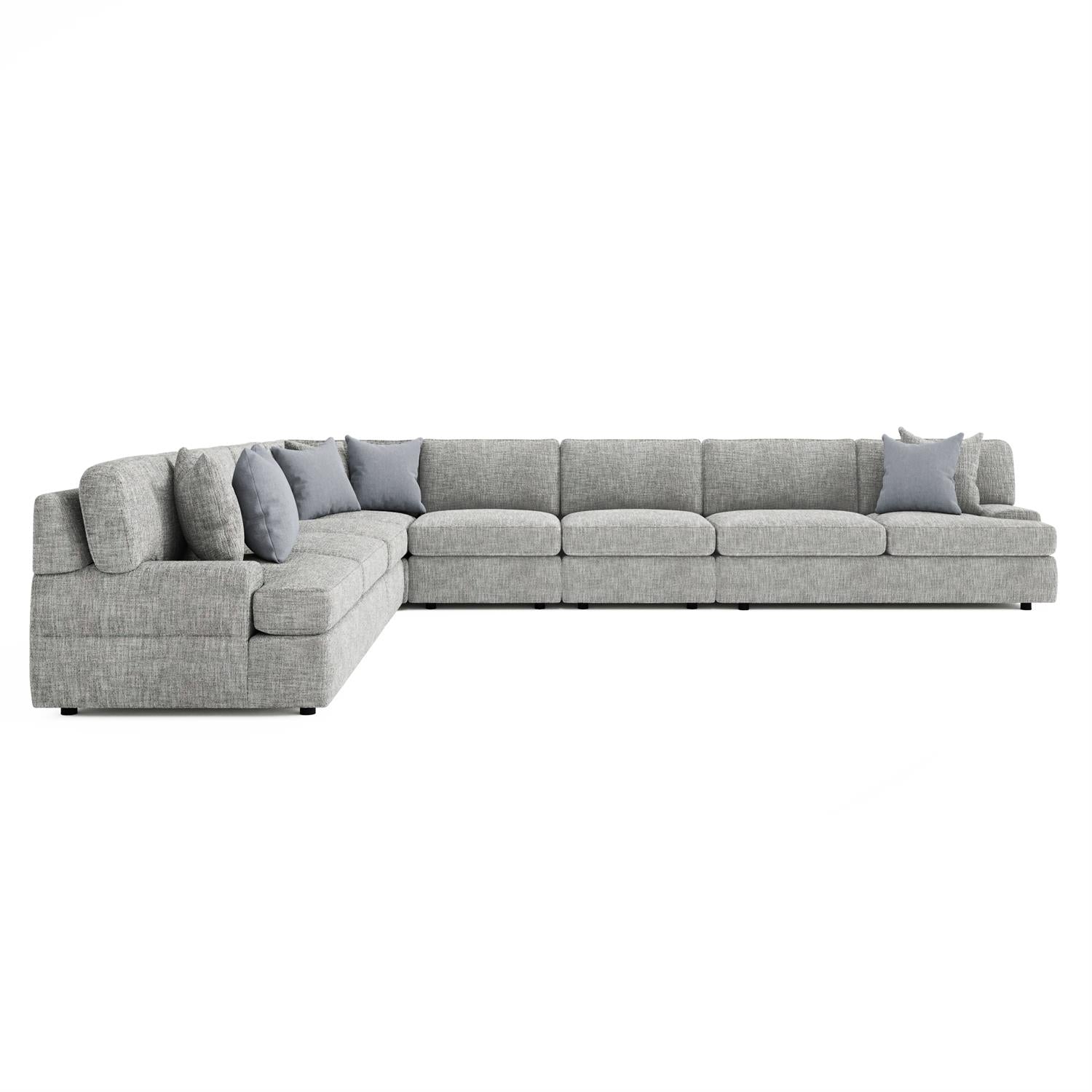 Bernhardt Furniture Plush Serena 6 pieces Fabric Sectional in Walnut