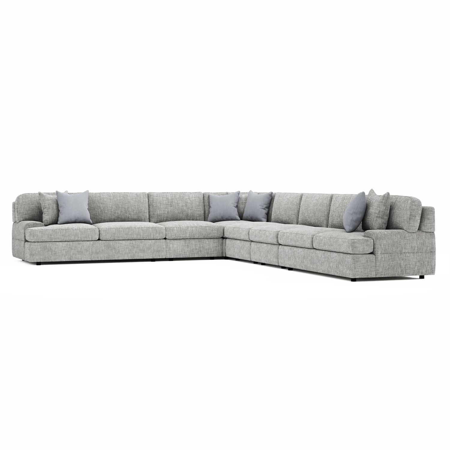 Bernhardt Furniture Plush Serena 6 pieces Fabric Sectional in Walnut