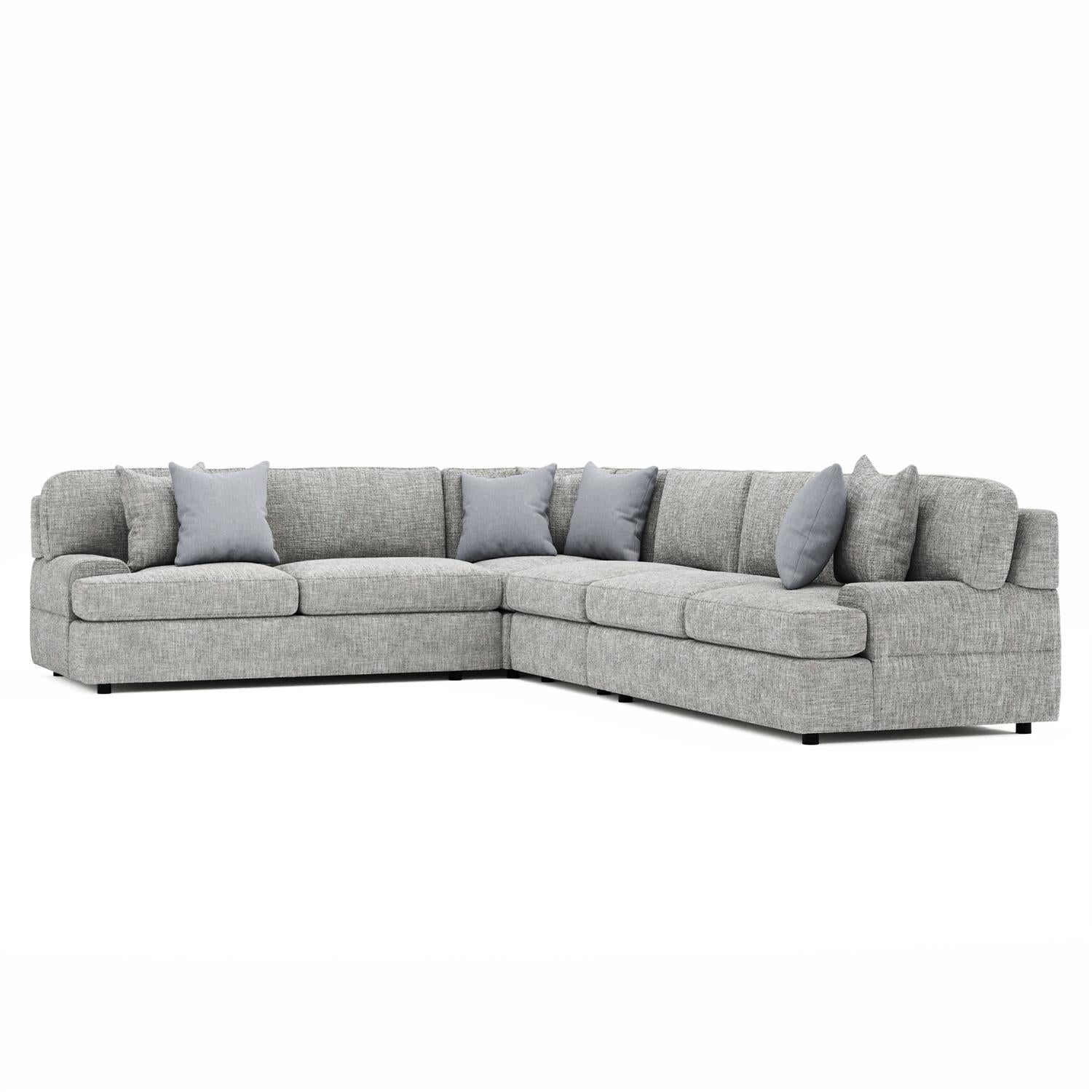 Bernhardt Furniture Plush Serena 4 pieces Fabric Sectional in Walnut
