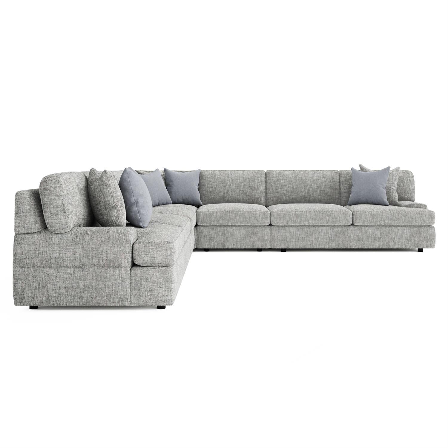 Bernhardt Furniture Plush Serena 5 pieces Fabric Sectional in Walnut