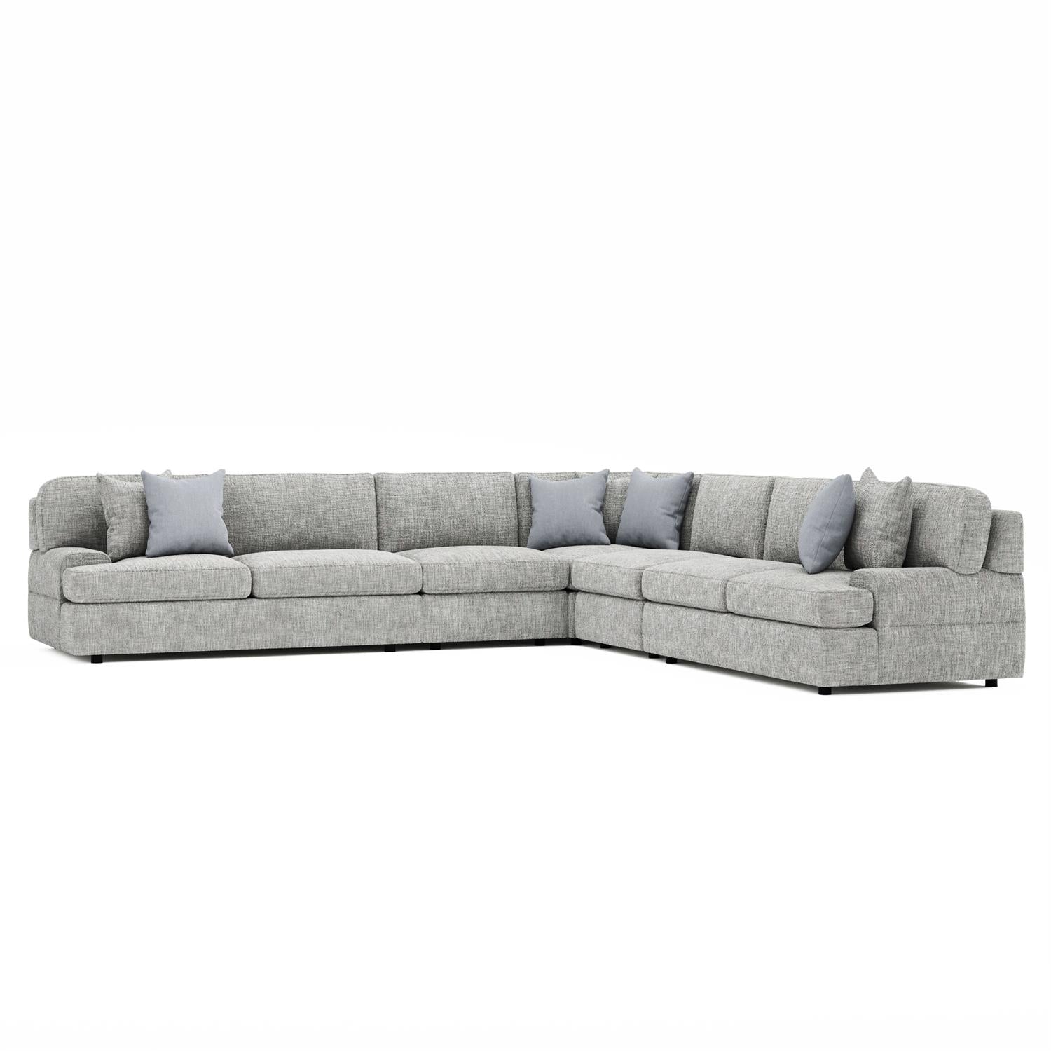 Bernhardt Furniture Plush Serena 5 pieces Fabric Sectional in Walnut