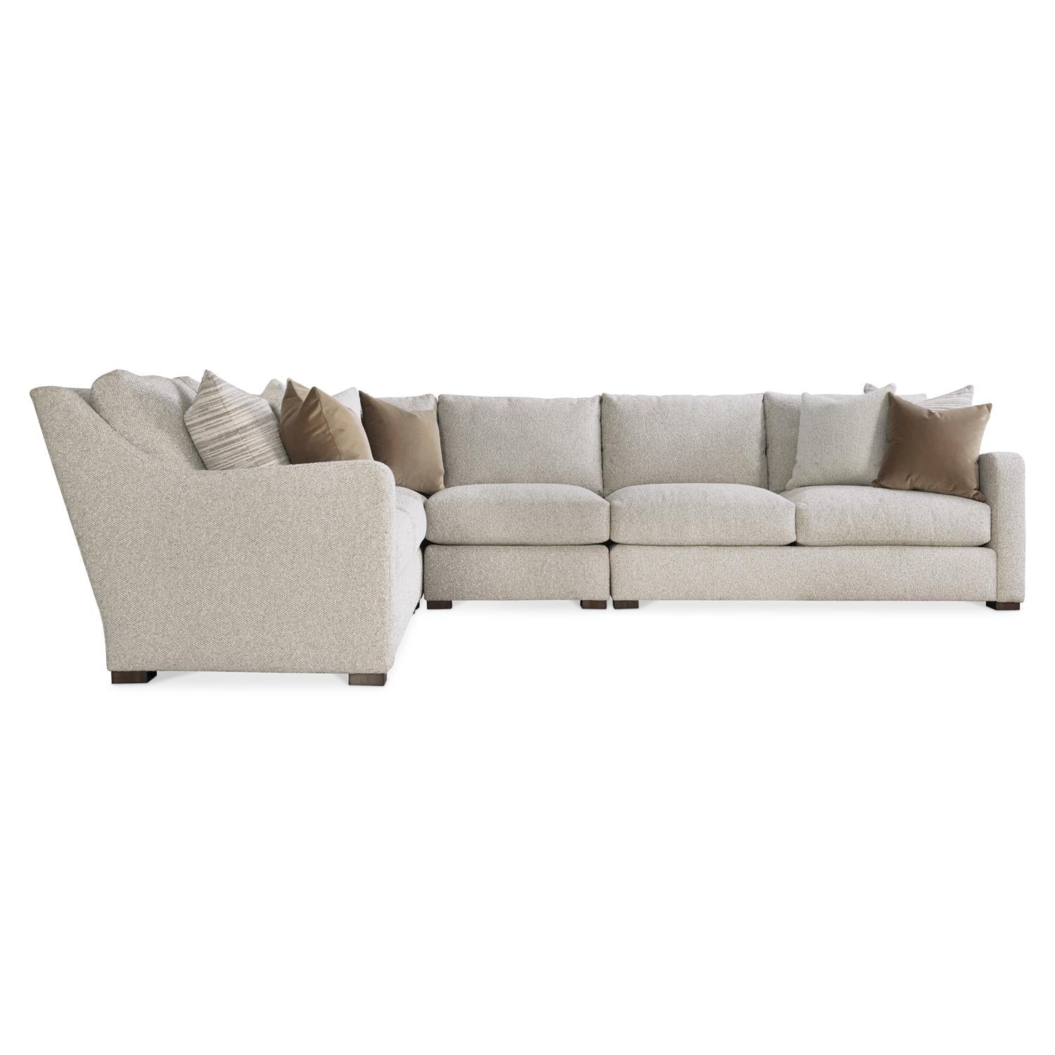 Bernhardt Furniture Plush Ventura 4 pieces Fabric Sectional in Java