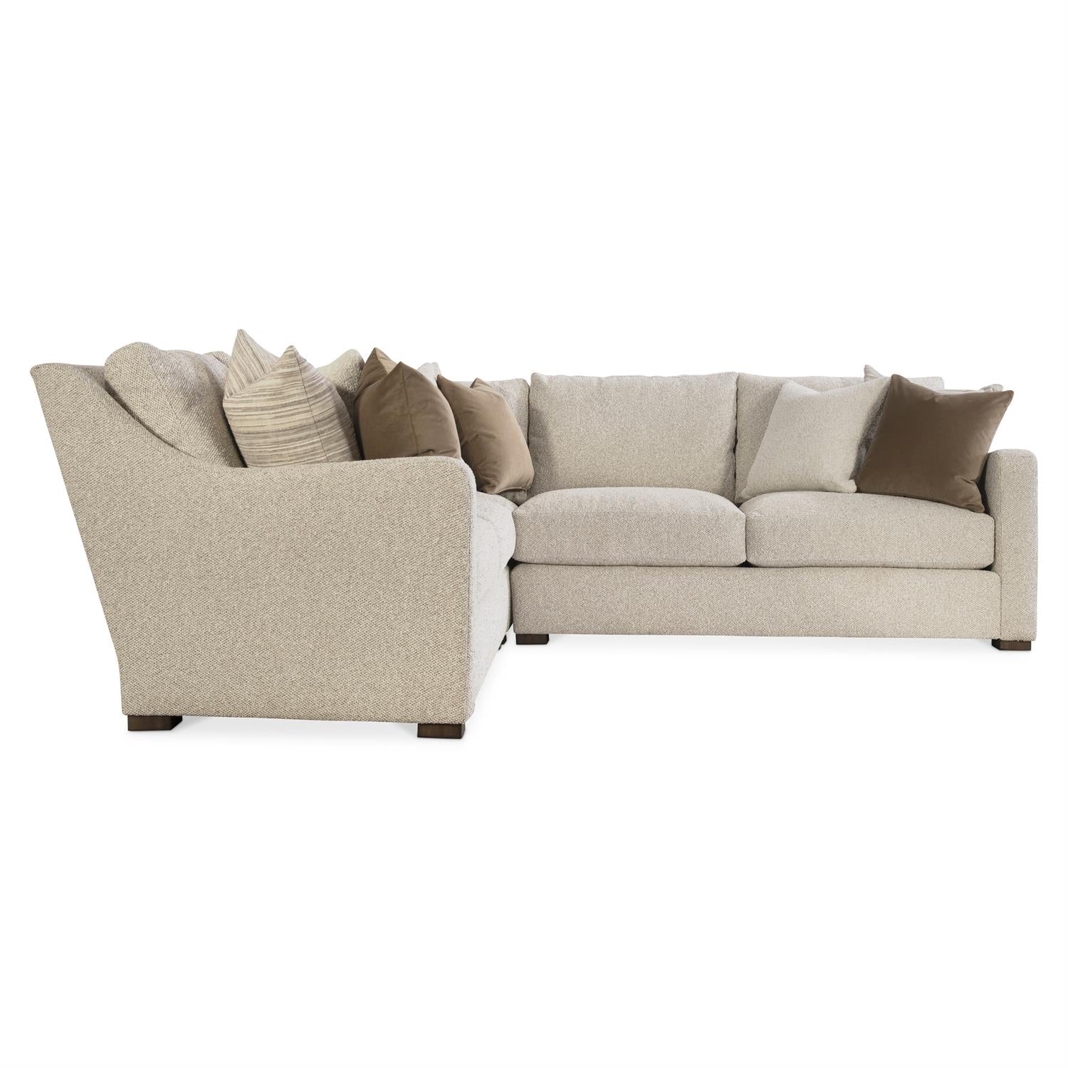 Bernhardt Furniture Plush Ventura 3 pieces Fabric Sectional in Java