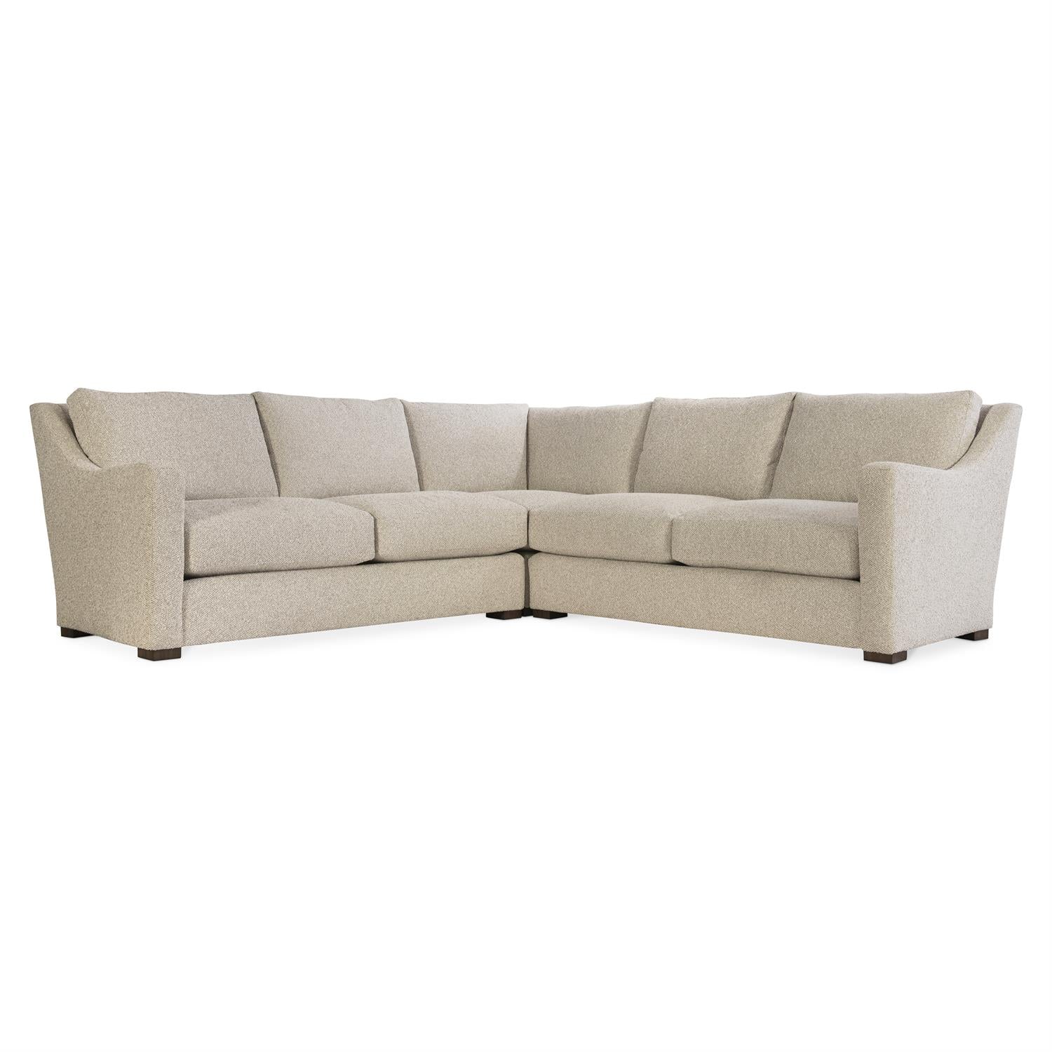 Bernhardt Furniture Plush Ventura 3 pieces Fabric Sectional in Java