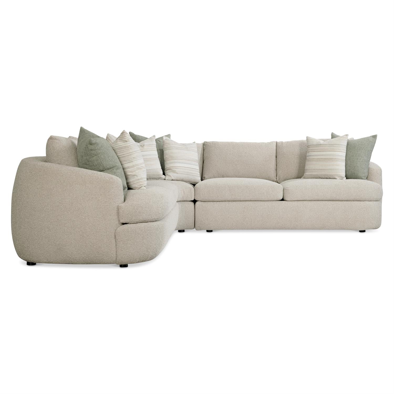Bernhardt Furniture Plush Jules 3 pieces Fabric Sectional in Noir