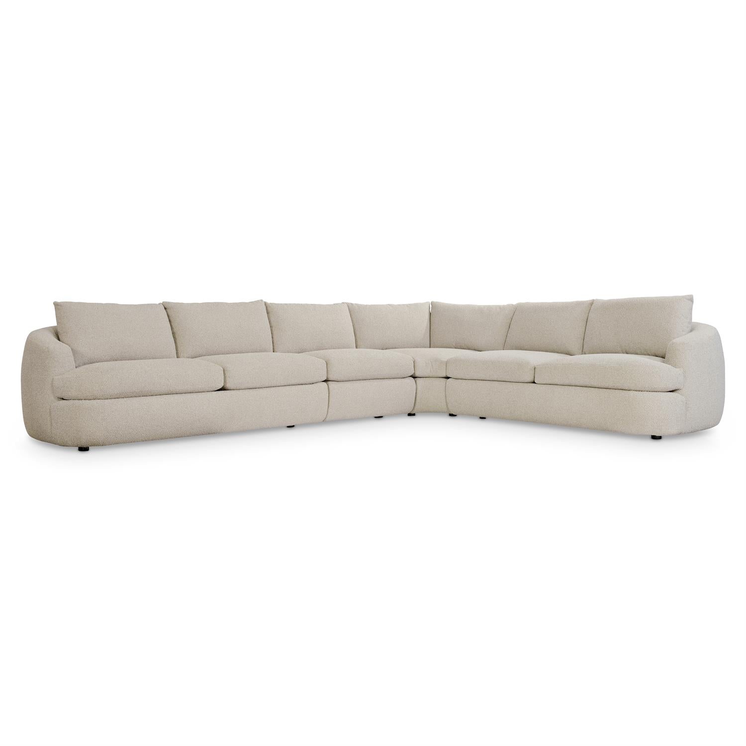 Bernhardt Furniture Plush Jules 5 pieces Fabric Sectional in Noir