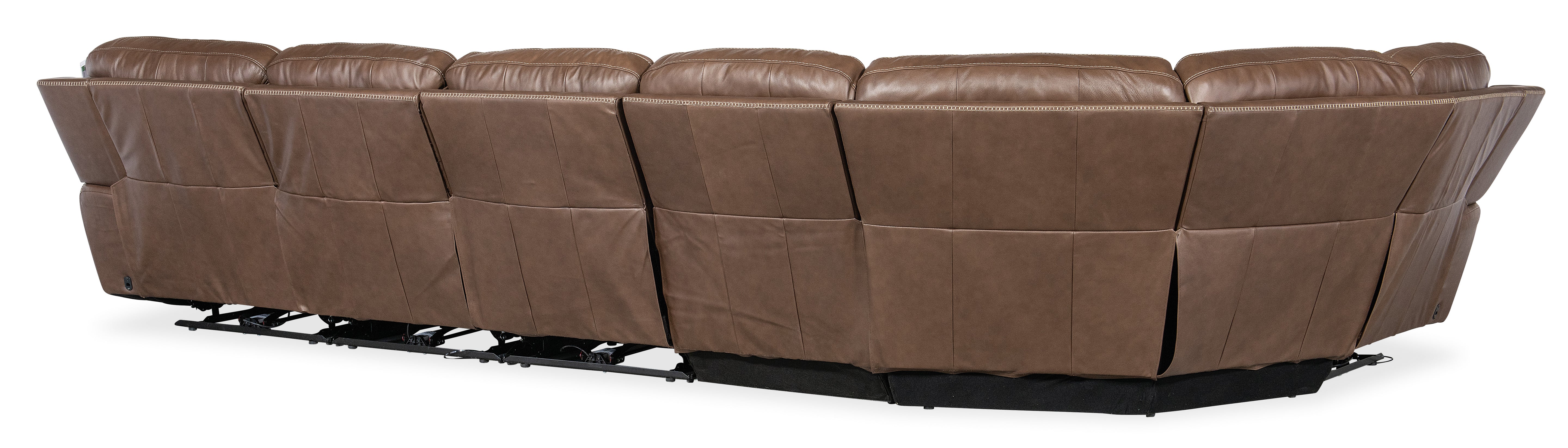 Hooker Furniture Torres 6 Piece Sectional with Power Recline & Power Headrest in Medium Brown