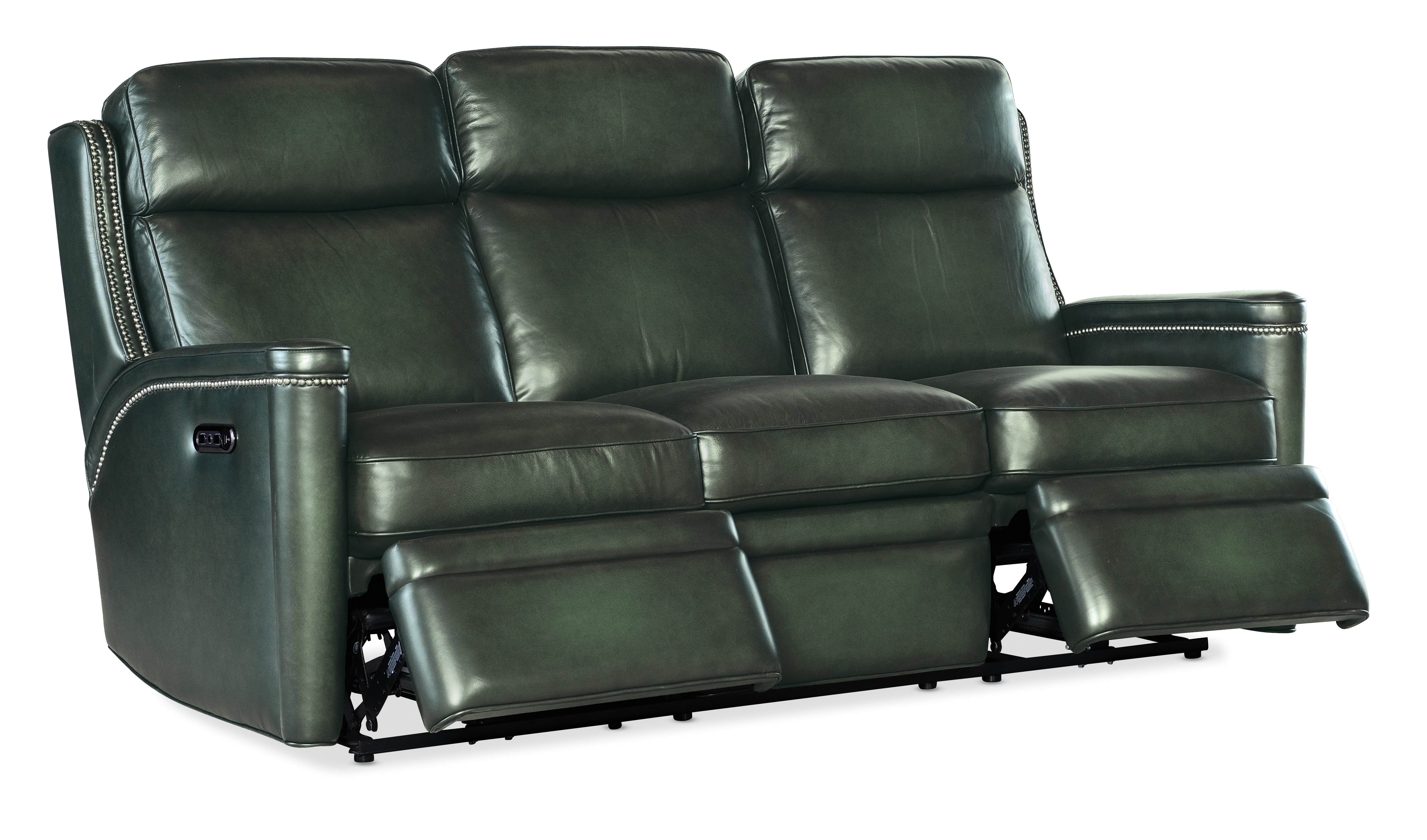 Hooker Furniture Hamilton Power Sofa with Power Headrest in Green