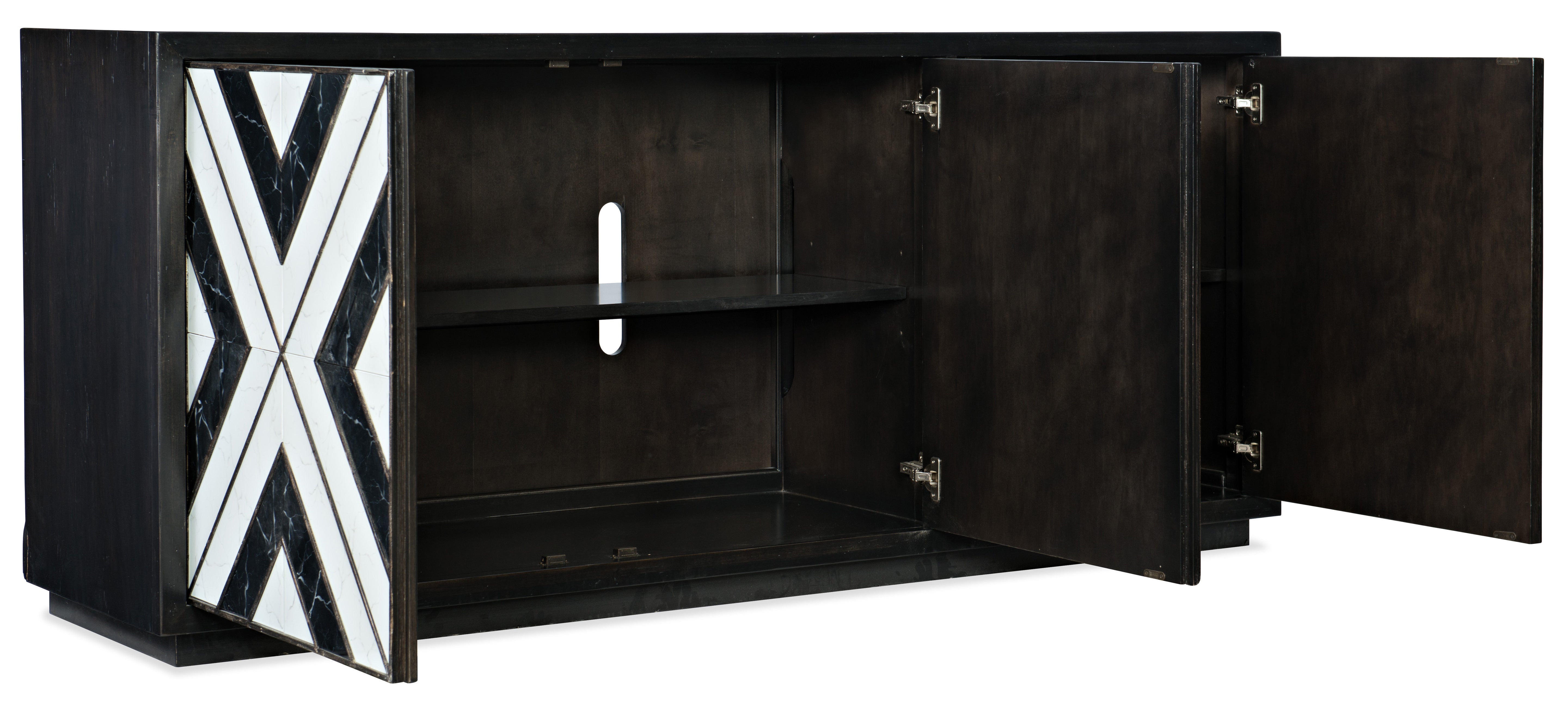 Hooker Furniture Sanctuary Noir Et Blanc Entertainment Console in Blacks