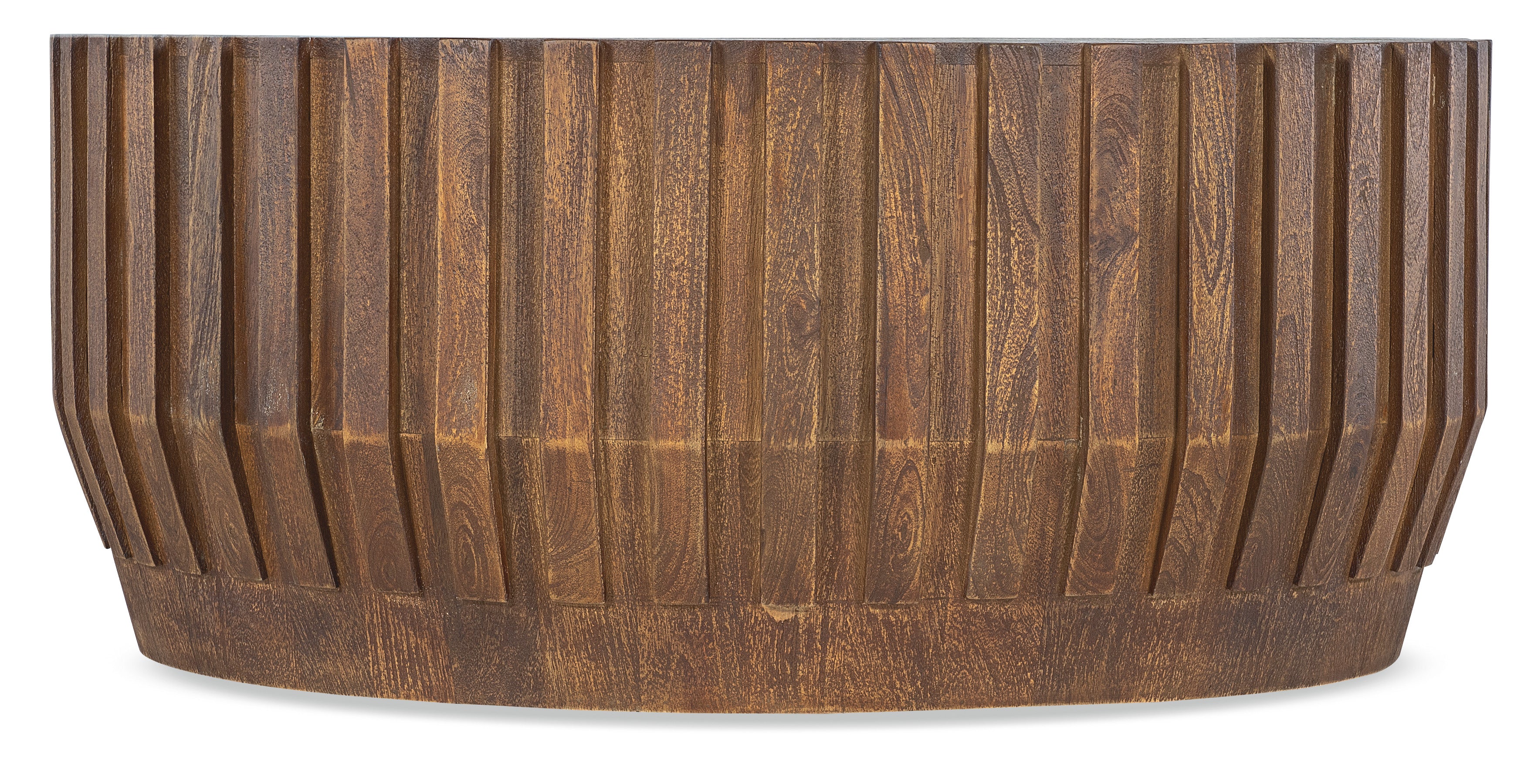 Hooker Furniture Commerce and Market Gears Round Cocktail Table in Medium Wood