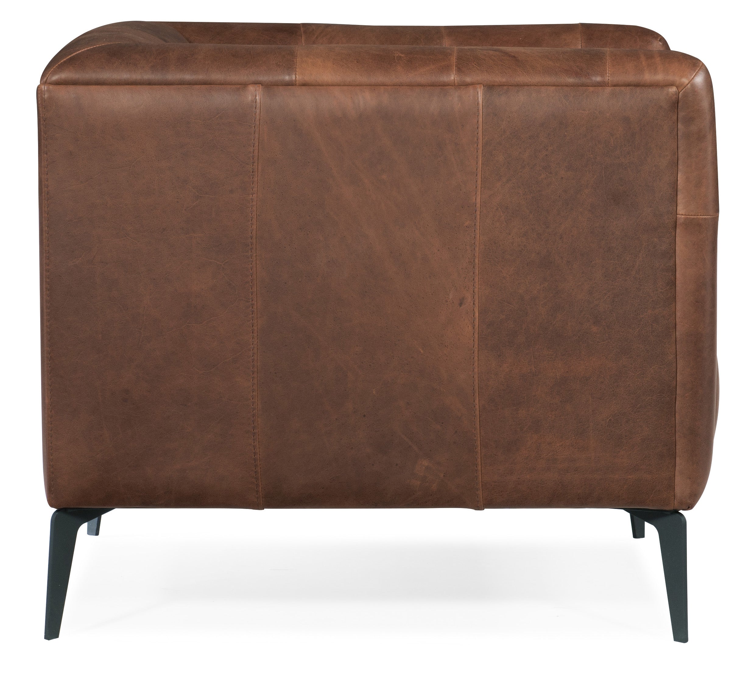 Hooker Furniture Nicolla leather Stationary Chair in Medium Brown