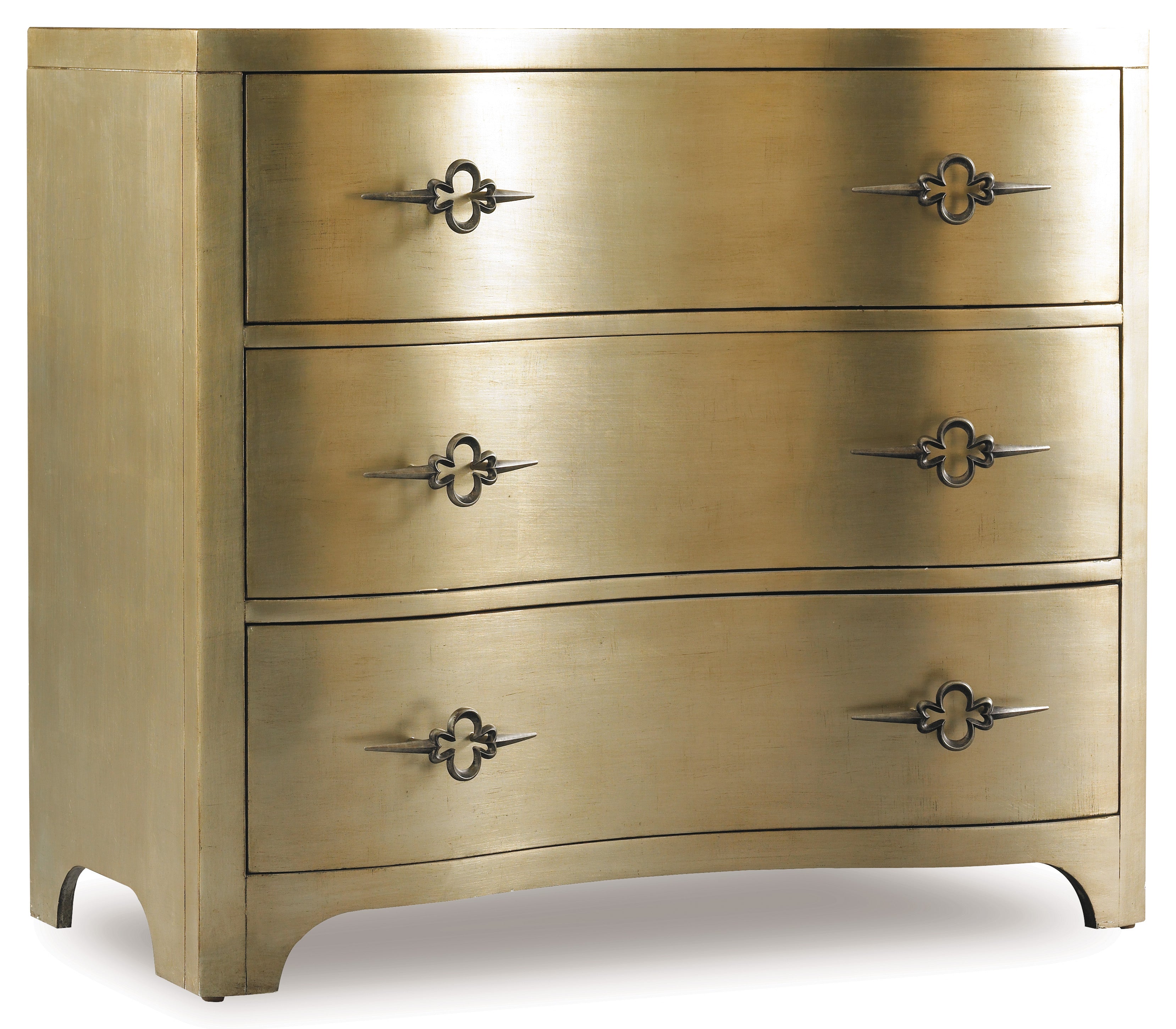 Hooker Furniture Sanctuary Three-Drawer Shaped Front Gold Chest in Gold