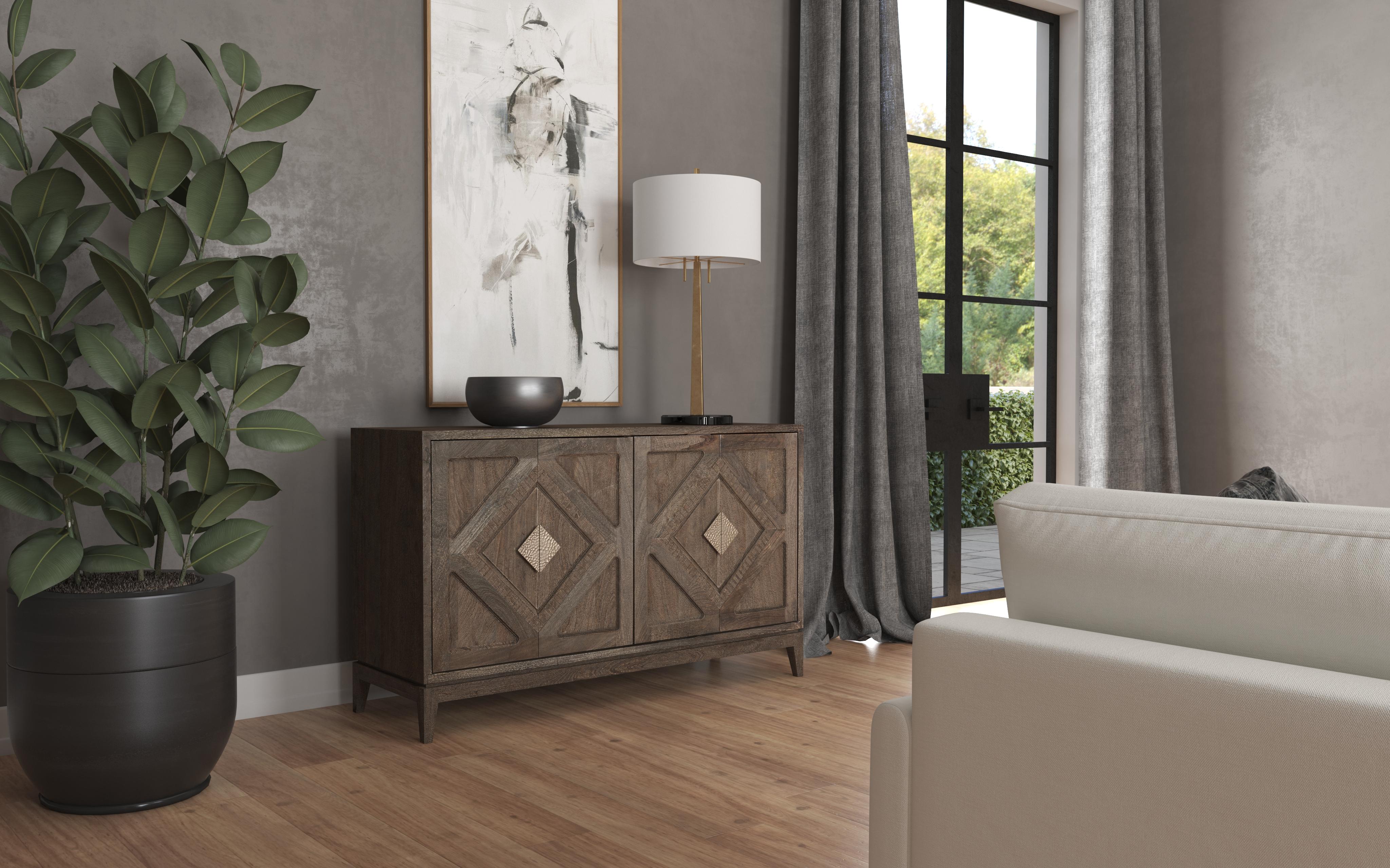 Hooker Furniture Commerce & Market Carved Accent Chest in Medium Brown