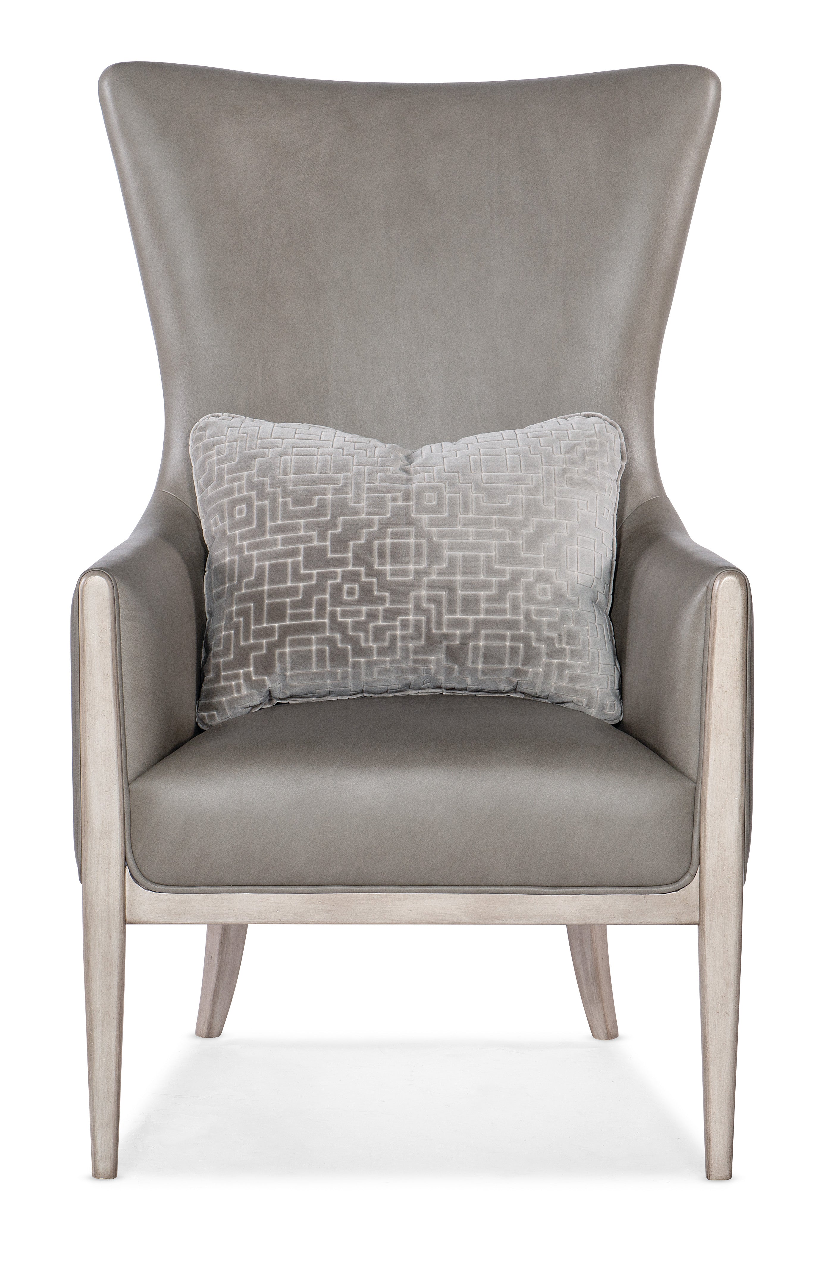 Hooker Furniture Kyndall Club Chair with Accent Pillow in Grey