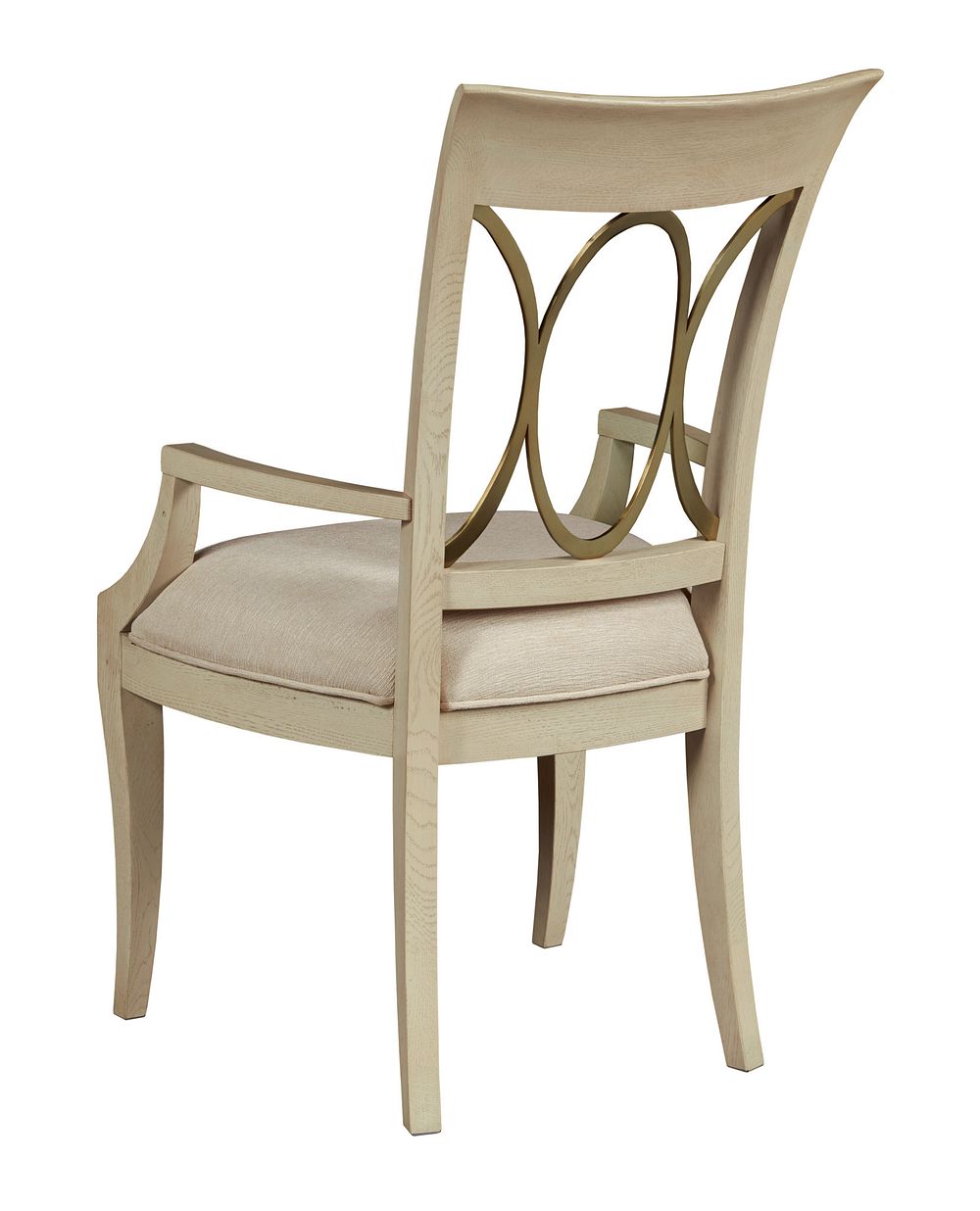 American Drew Lenox Arm Dining Chair in Alabaster/Champagne
