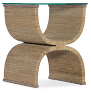Hooker Furniture Melange Lenny Woven End Table in Light Brown