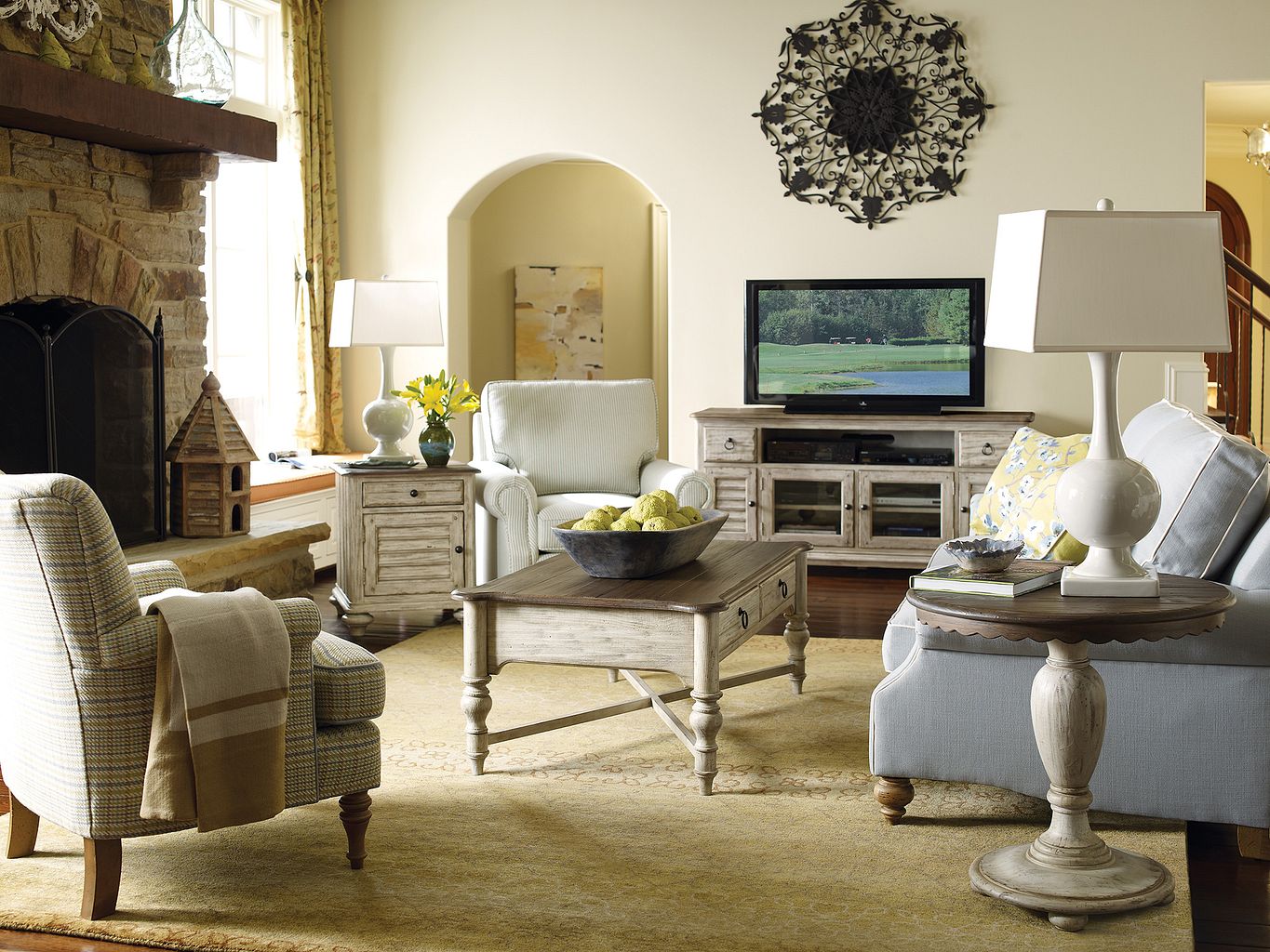 Kincaid Furniture Weatherford Cocktail Table in Cornsilk