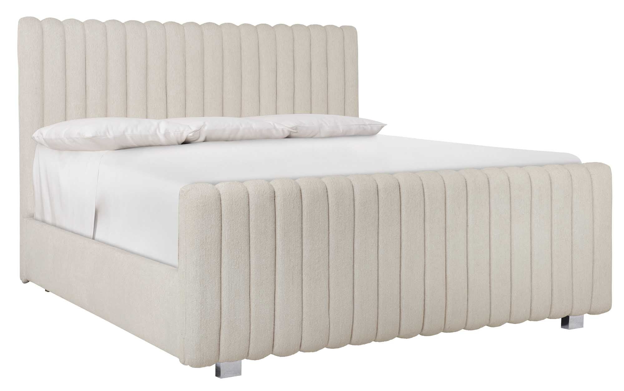 Bernhardt Furniture Silhouette Tufted Pane Bed  in Eggshell