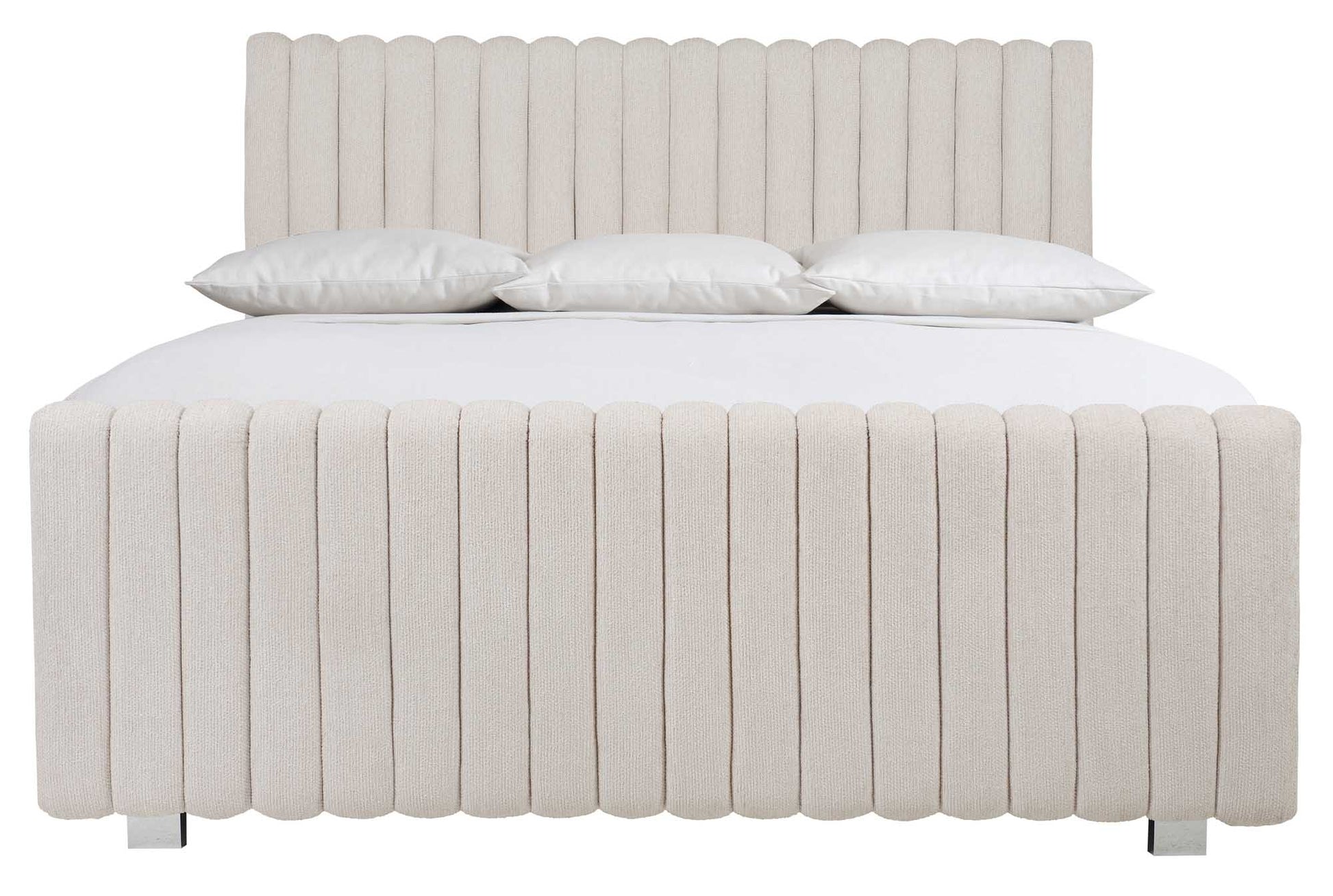 Bernhardt Furniture Silhouette Tufted Pane Bed  in Eggshell