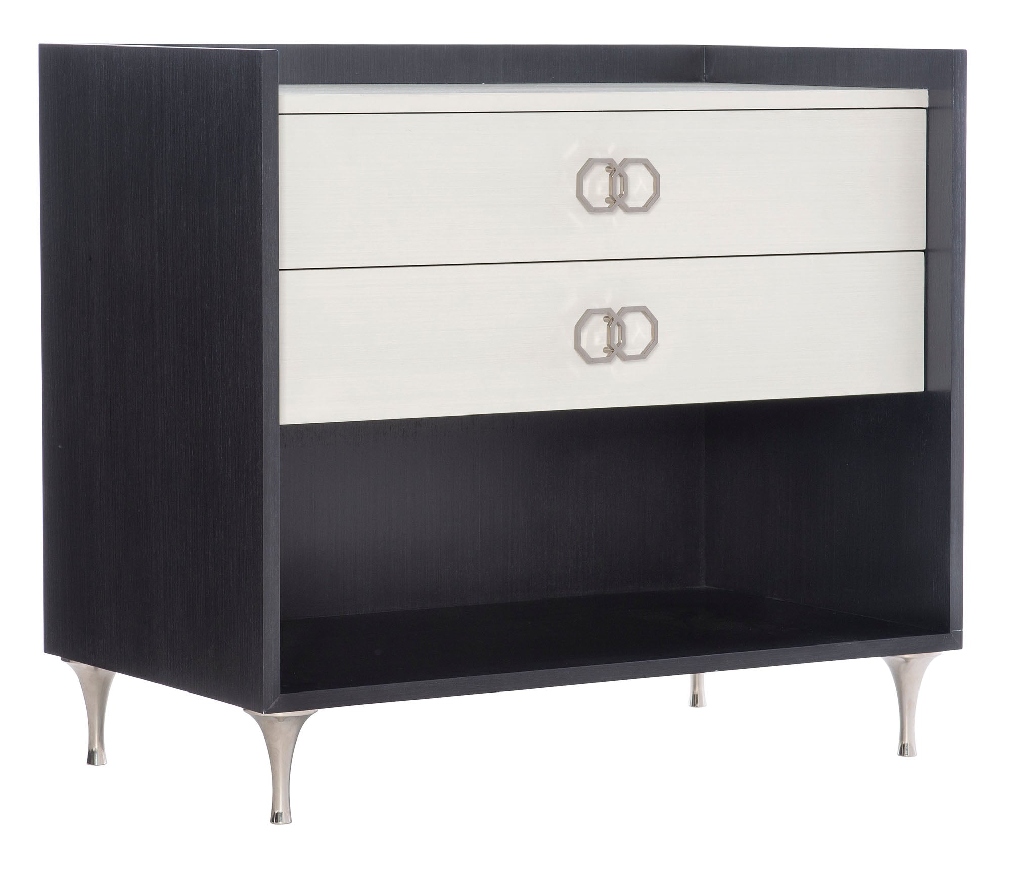 Bernhardt Furniture Silhouette Nightstand in Onyx/Eggshell
