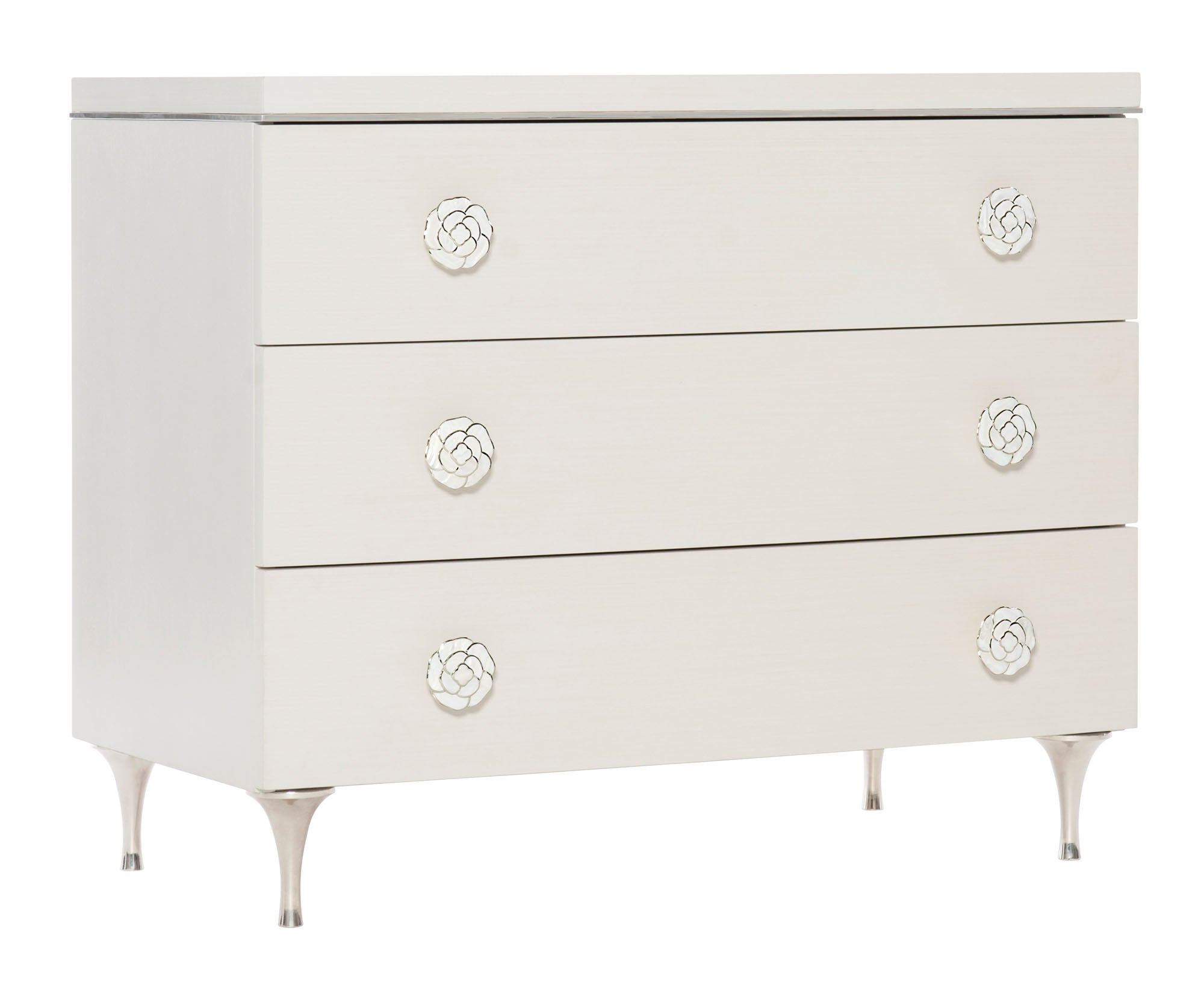 Bernhardt Furniture Silhouette Petite Nightstand in Eggshell