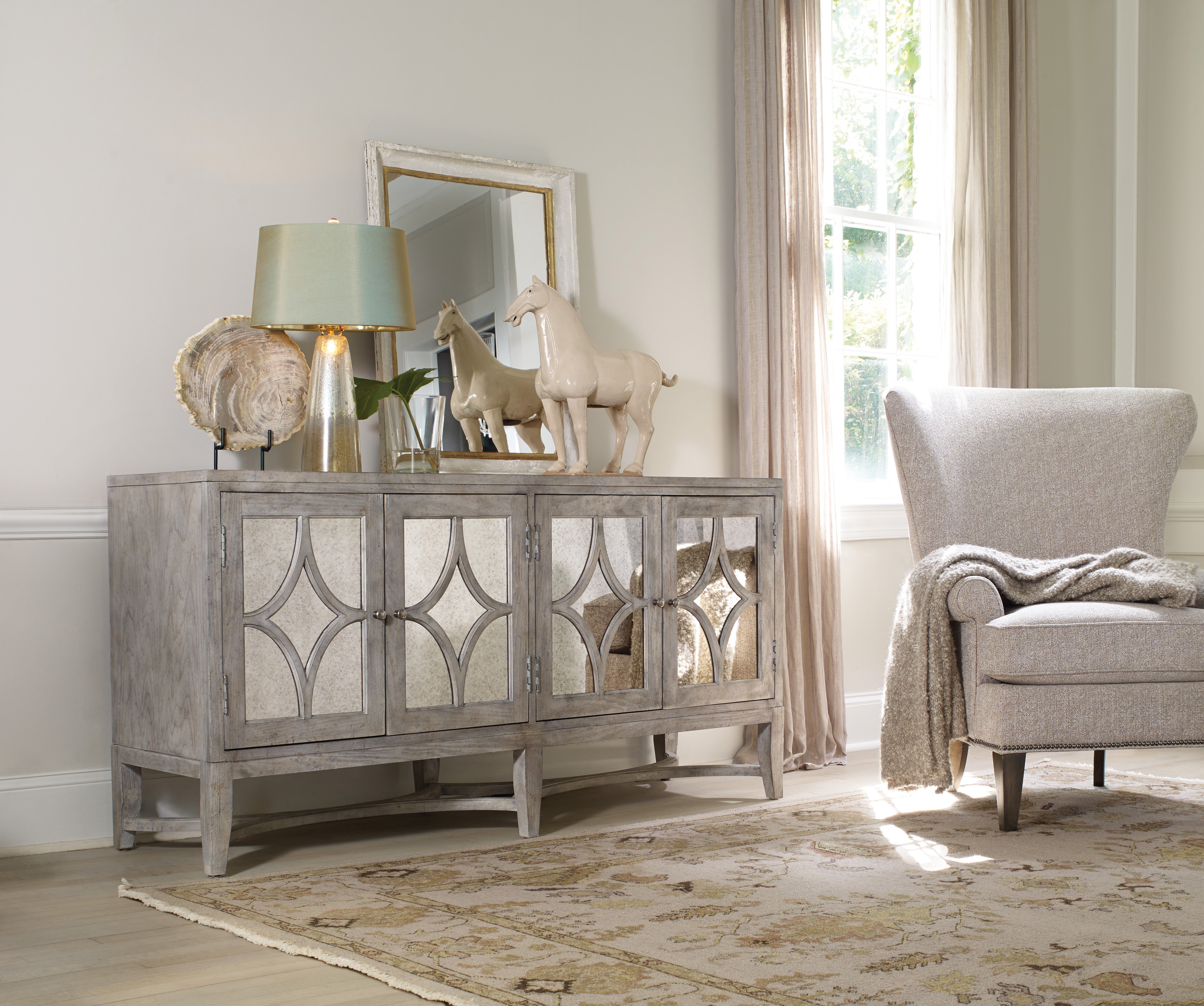 Hooker Furniture Diamante Console in Light Brown