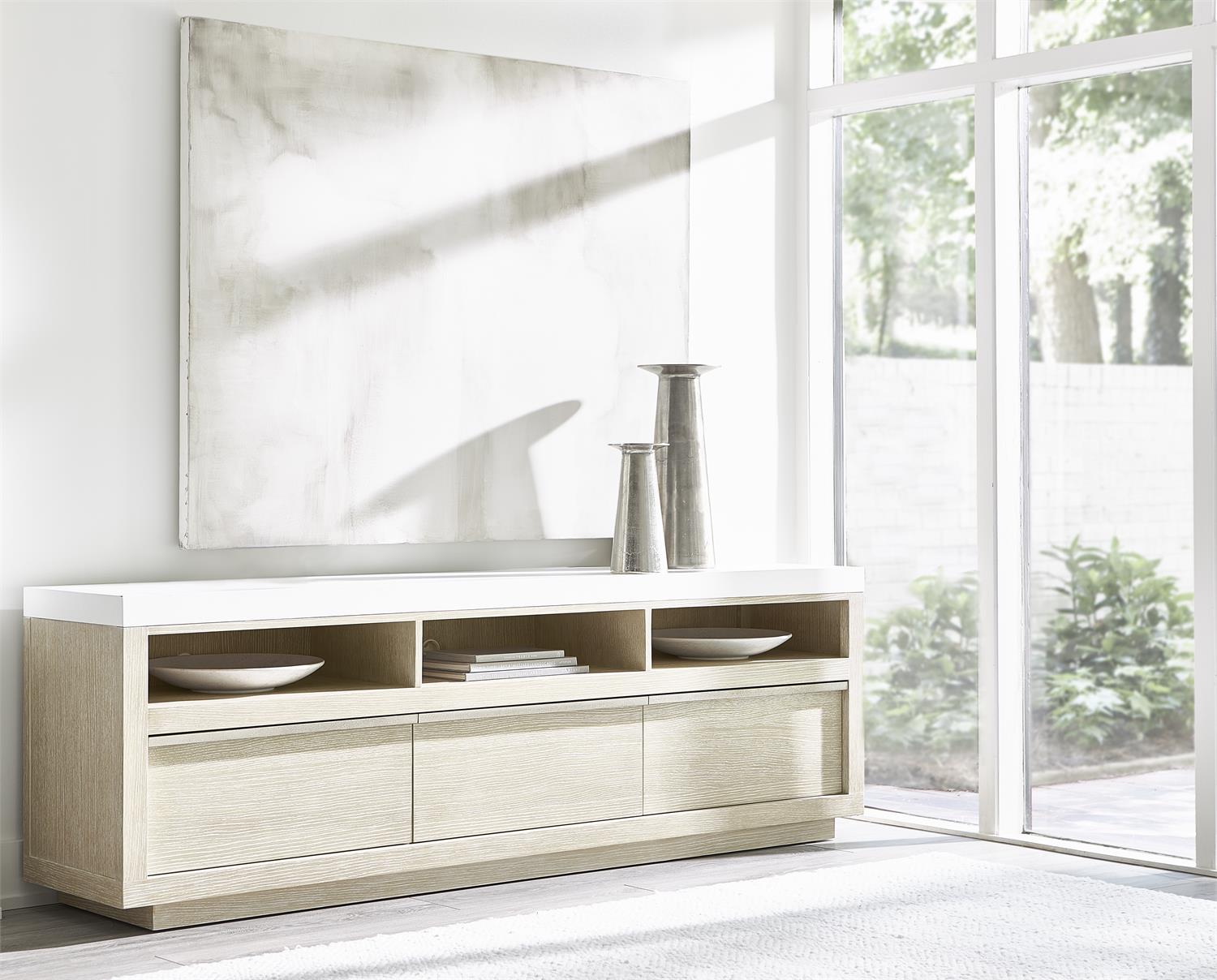 Bernhardt Furniture Solaria Entertainment Credenza in Dune/Fossil