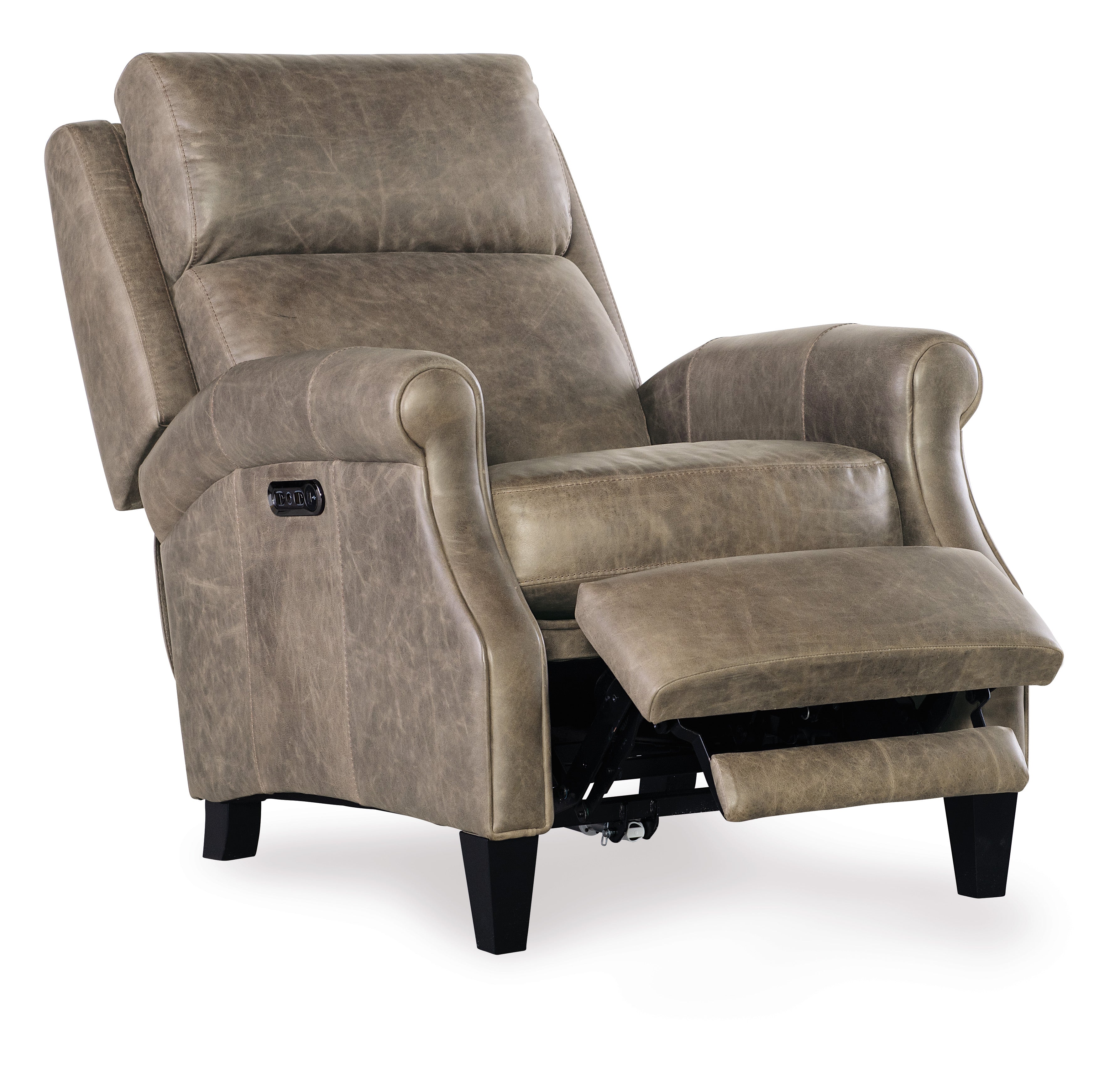 Hooker Furniture Hurley Power Recliner with Power Headrest in Dark Brown