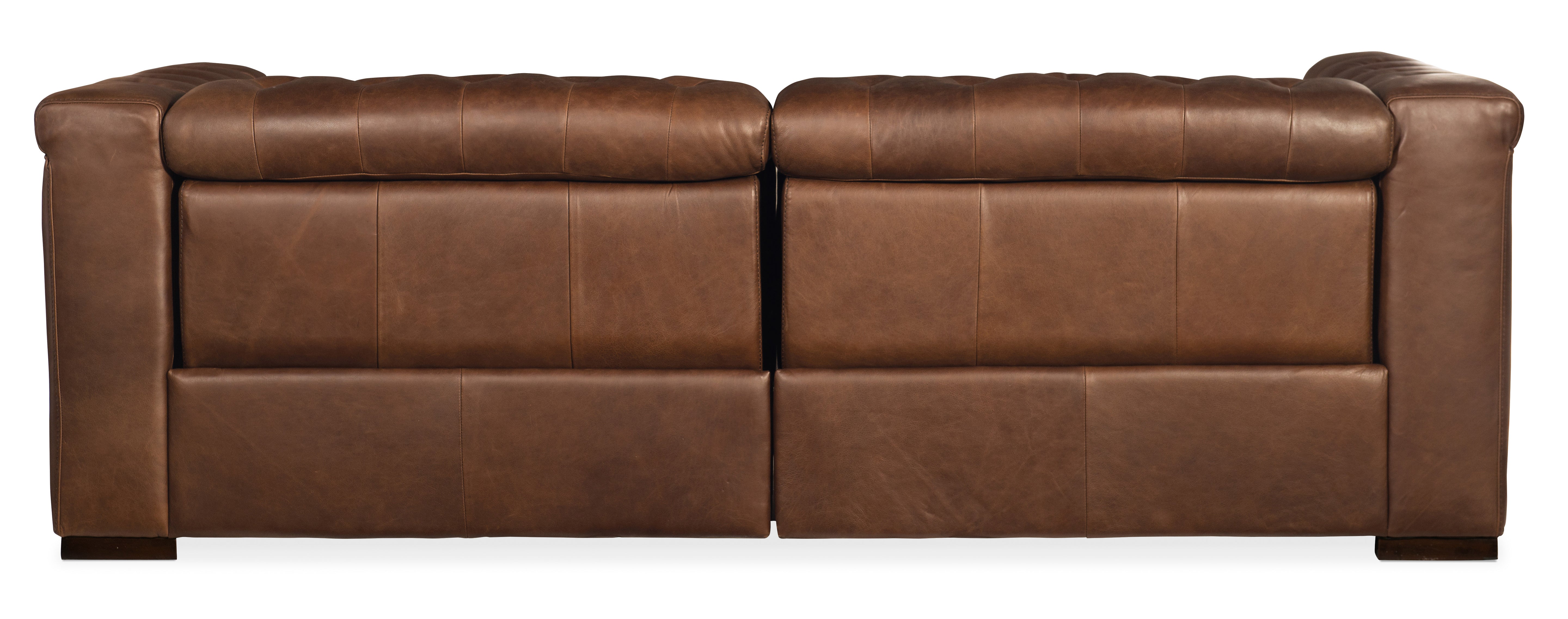 Hooker Furniture Savion 2 over 2 Sofa with Power Recline & Power Headrest in Medium Brown
