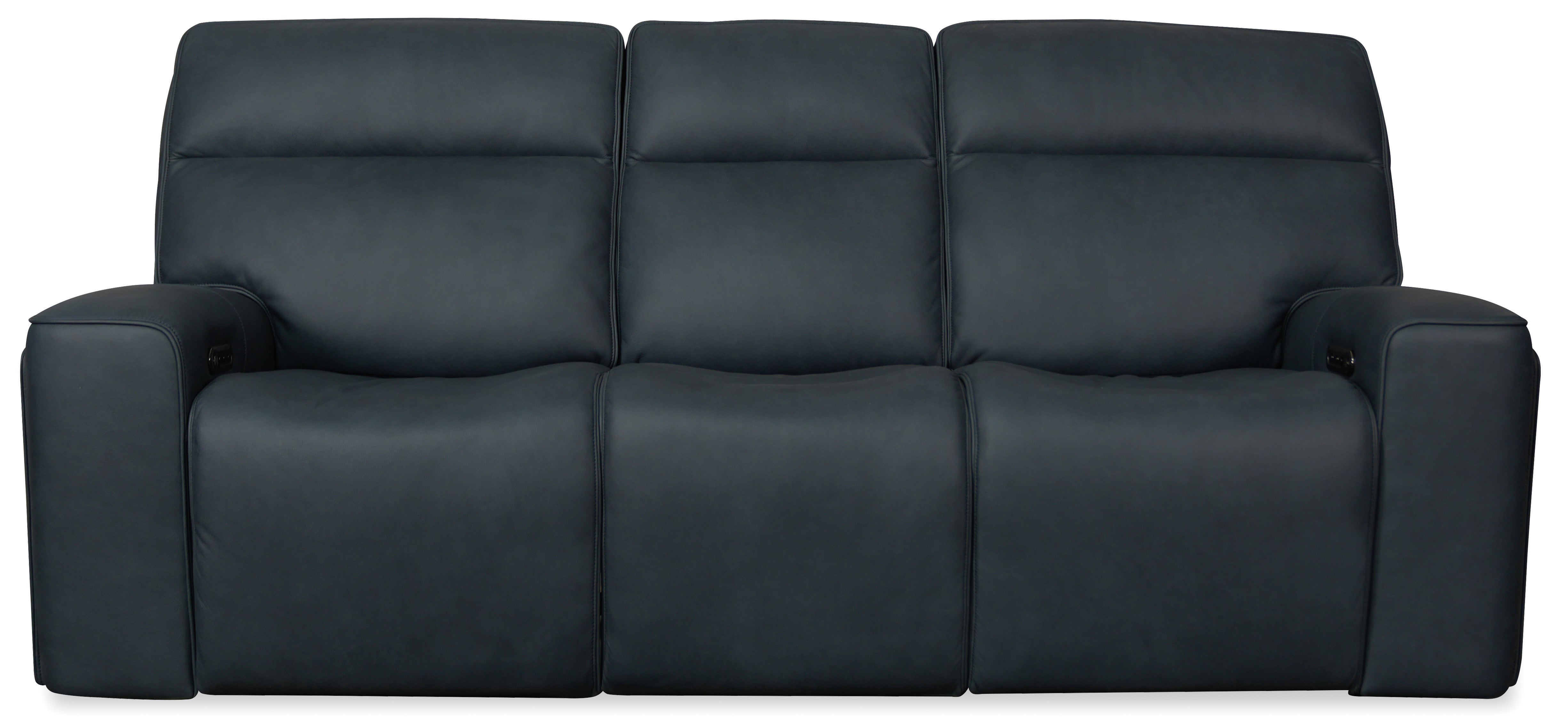 Hooker Furniture Riverton Power Sofa with Power Headrest and Lumbar in Blue