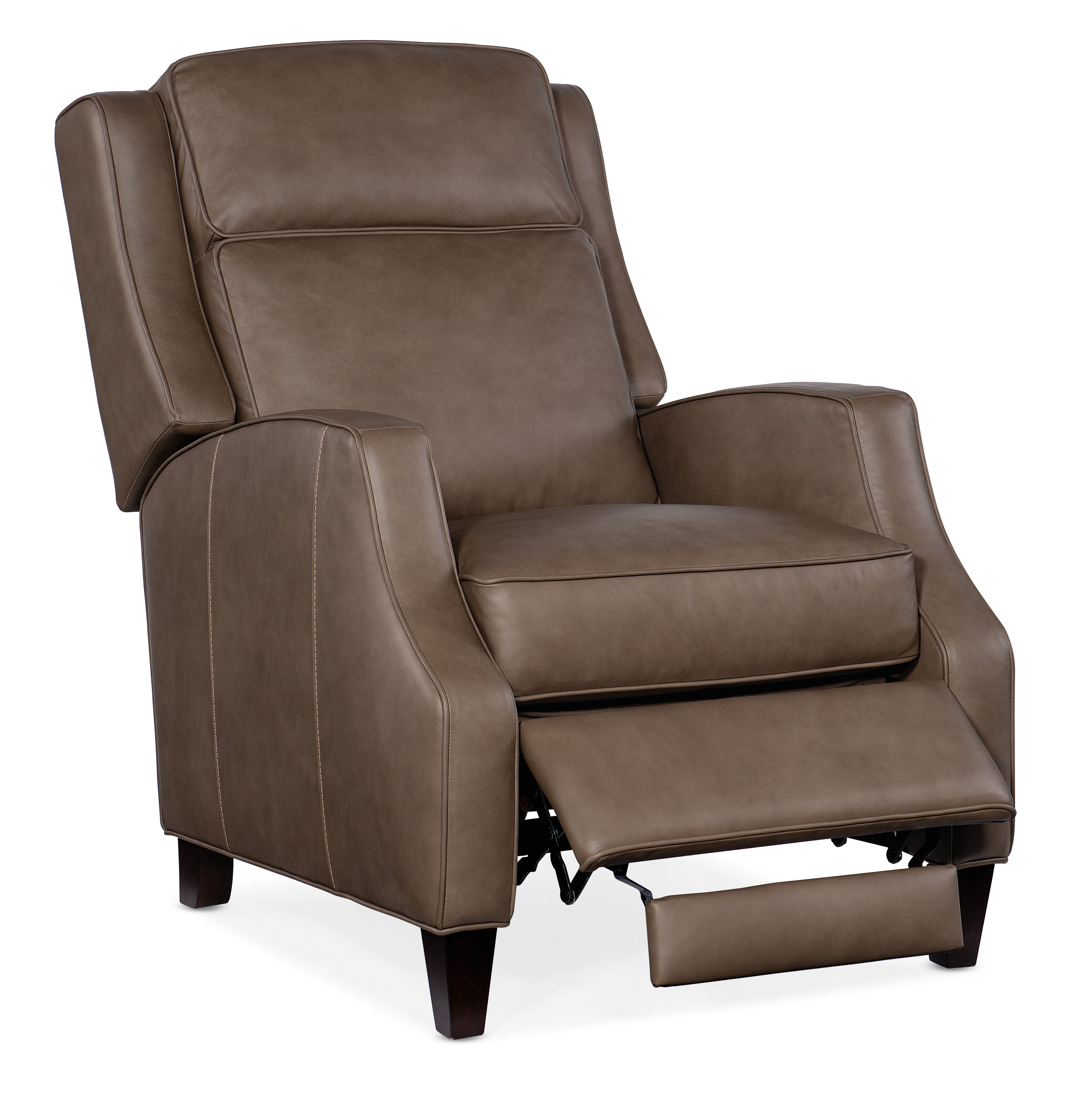 Hooker Furniture Tricia Manual Push Back Recliner in Medium Brown
