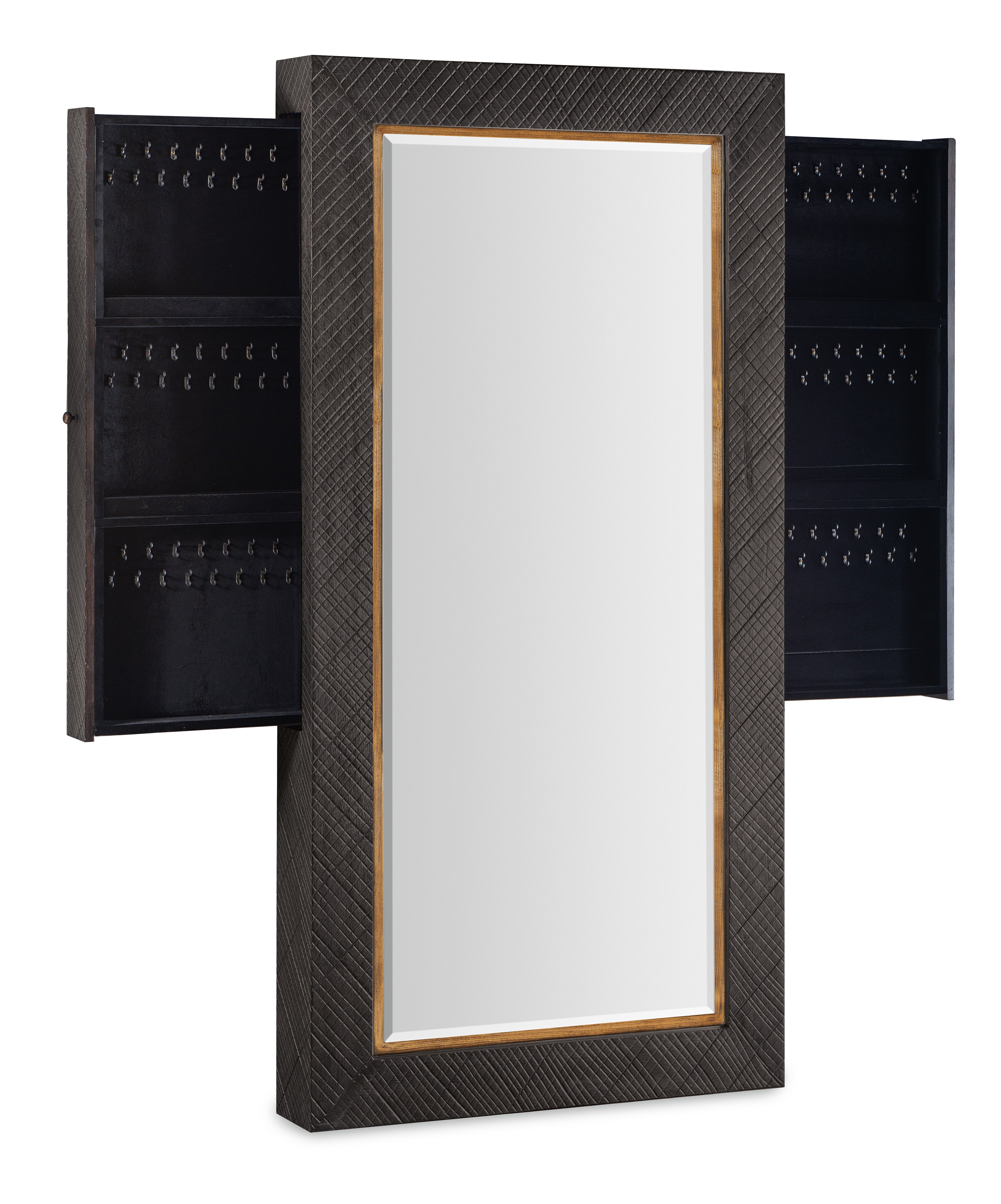 Hooker Furniture Big Sky Floor Mirror withJewelry Storage in Grays
