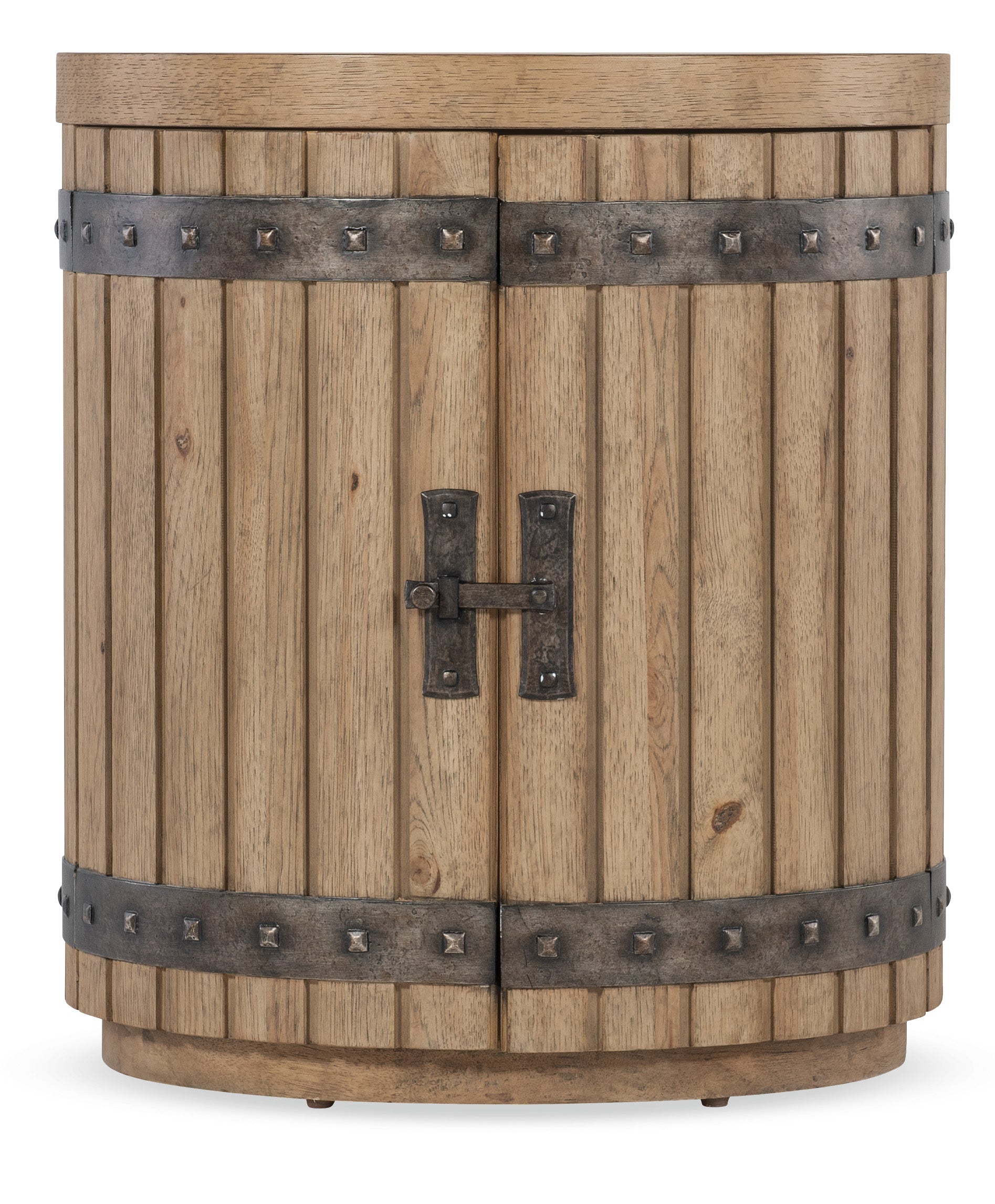 Hooker Furniture Vineyard Row Wine Barrel End Table in Light Wood