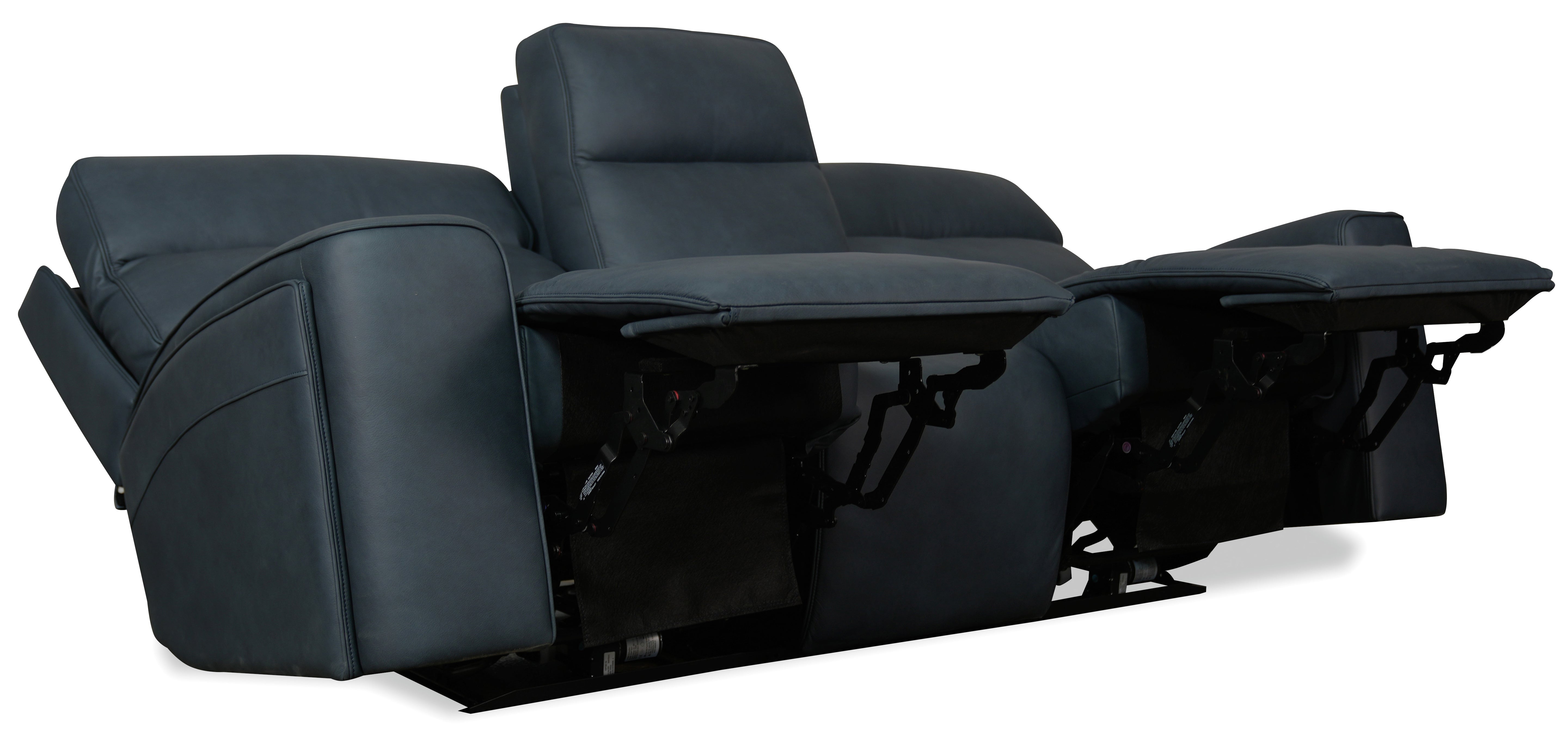 Hooker Furniture Riverton Power Sofa with Power Headrest and Lumbar in Blue