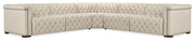 Hooker Furniture Savion Deux 5 Seat Sectional with Three Power Recliners and Six Power Headrests in Beige