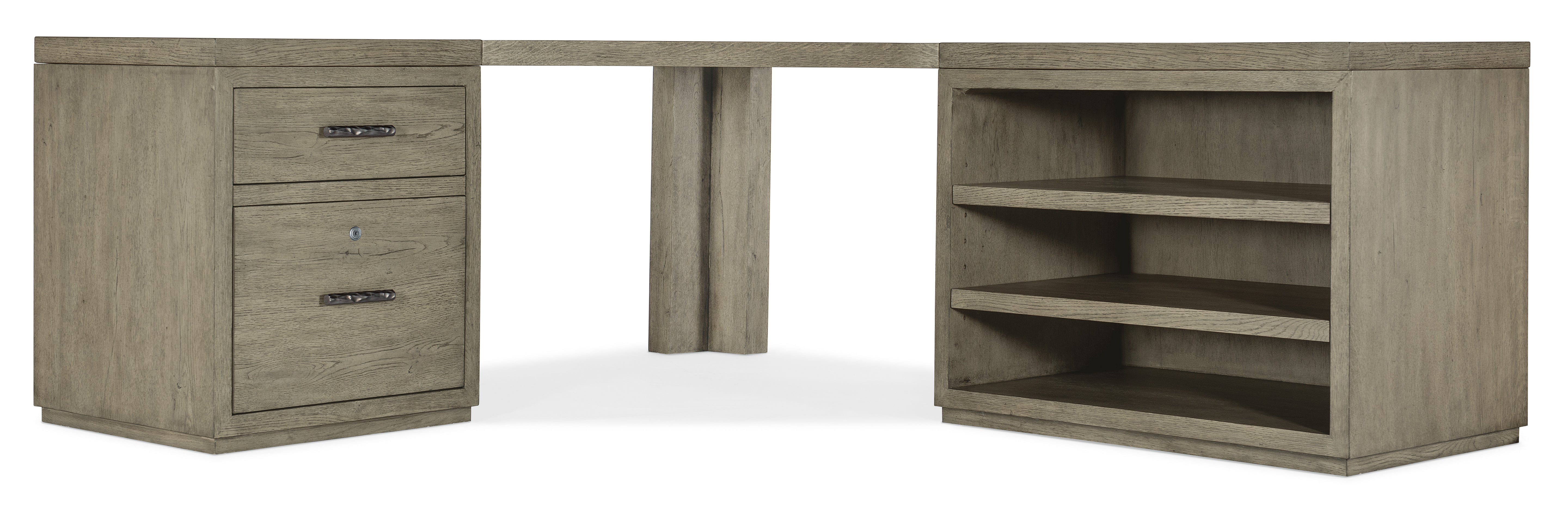 Hooker Furniture Linville Falls Corner Desk with File and Open Desk Cabinet