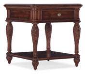 Hooker Furniture Charleston One-Drawer End Table in Dark Brown