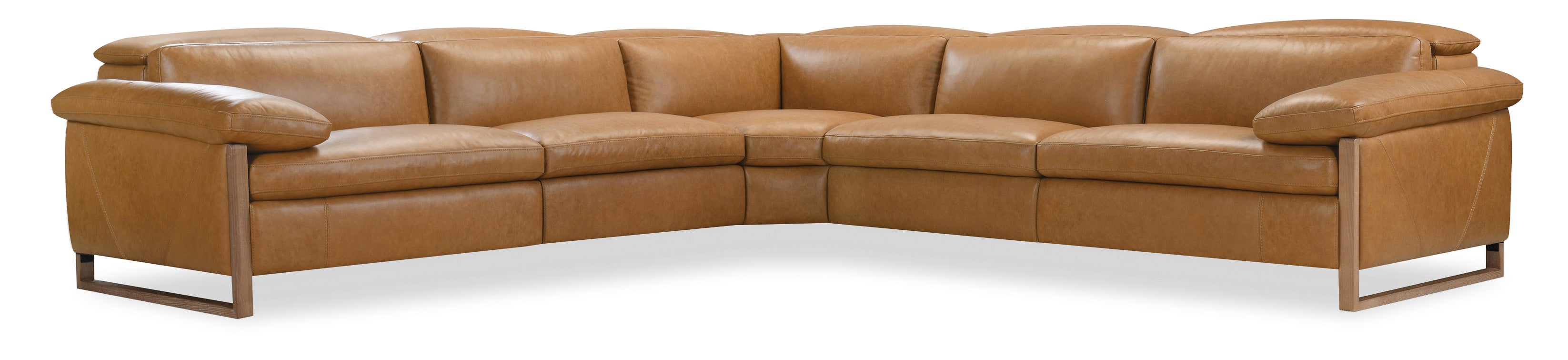 Hooker Furniture Jericho Five-Piece Power Reclining Sectional in Brown