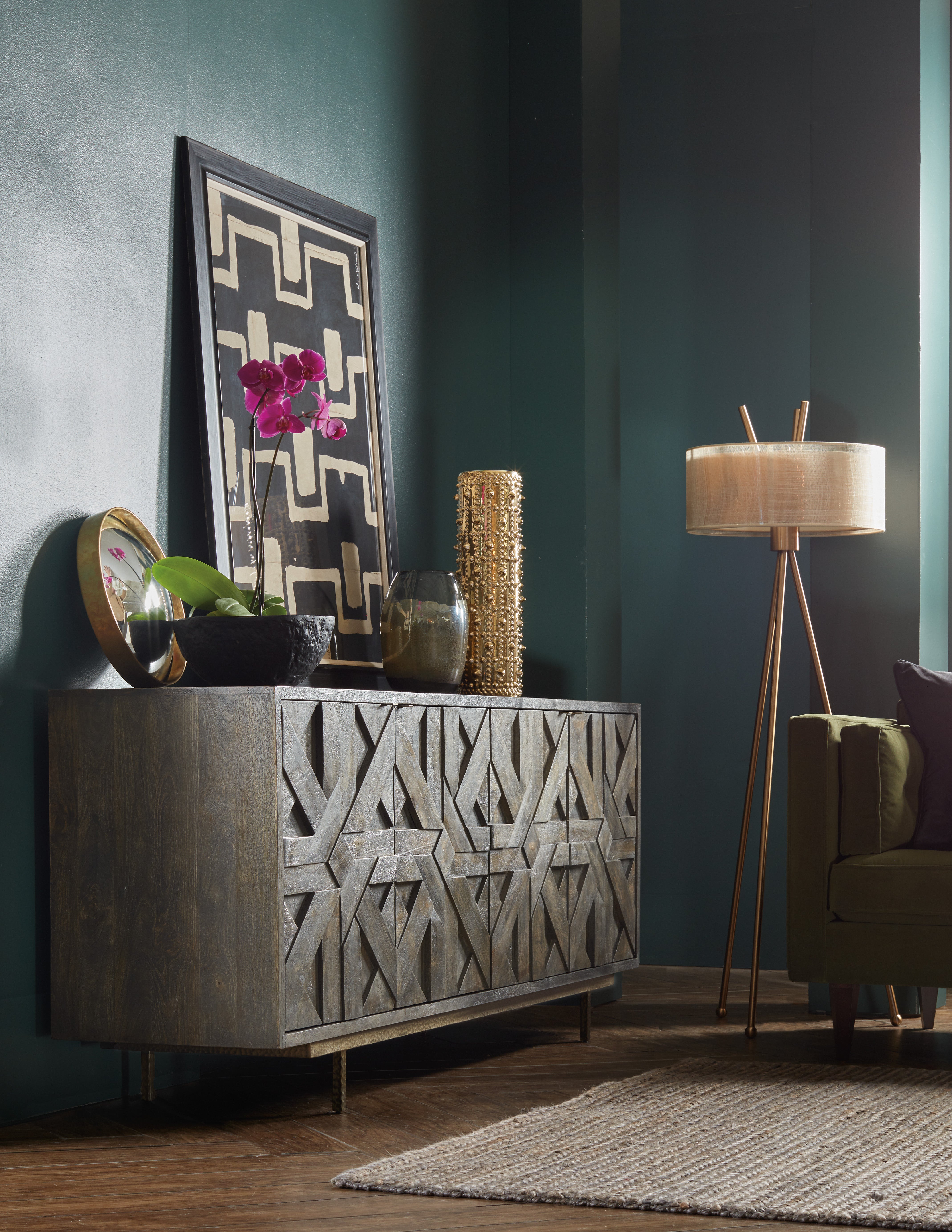 Hooker Furniture Commerce & Market Layers Credenza in Dark Brown