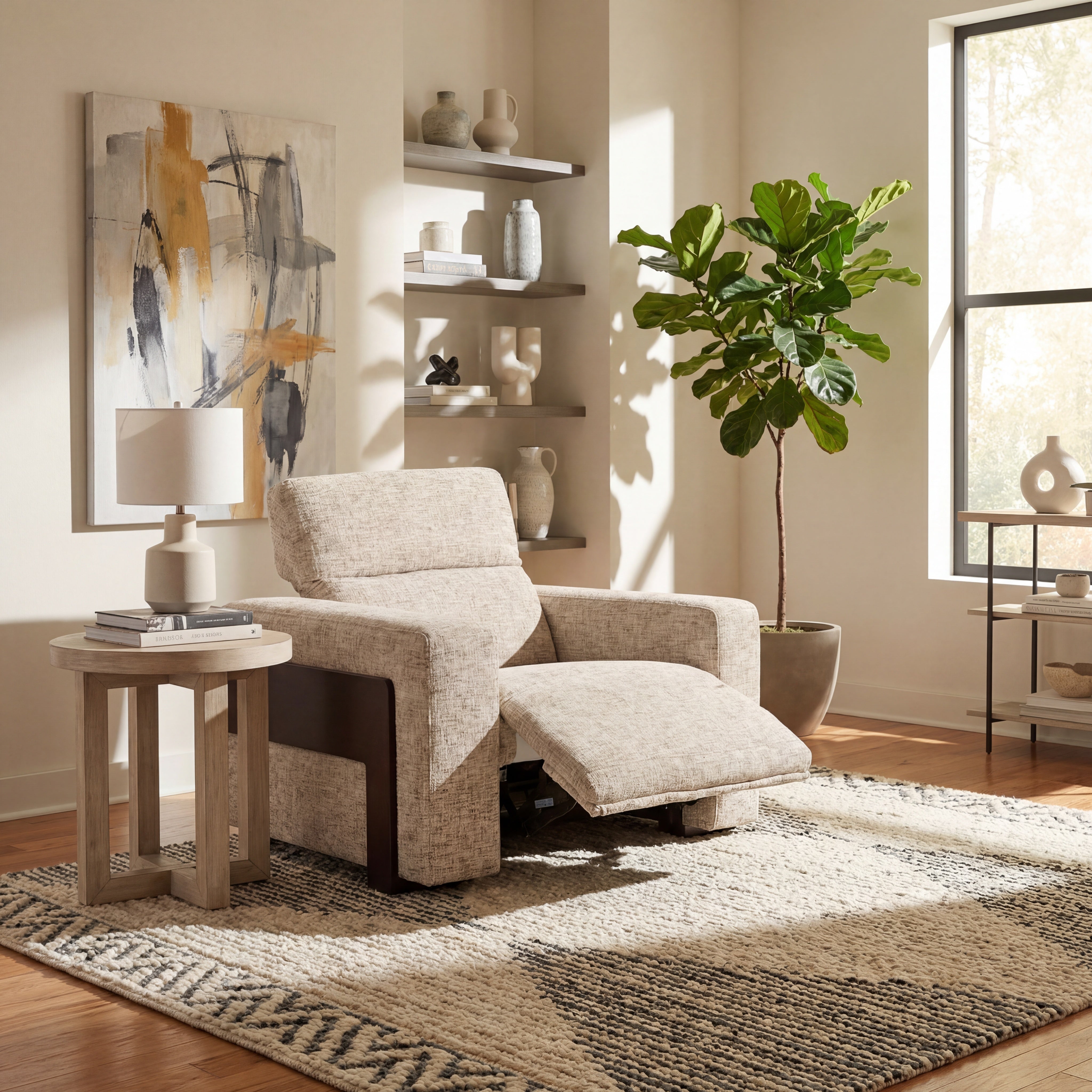 Hooker Furniture Atlas Power Recliner with Power Headrest in Multicolored