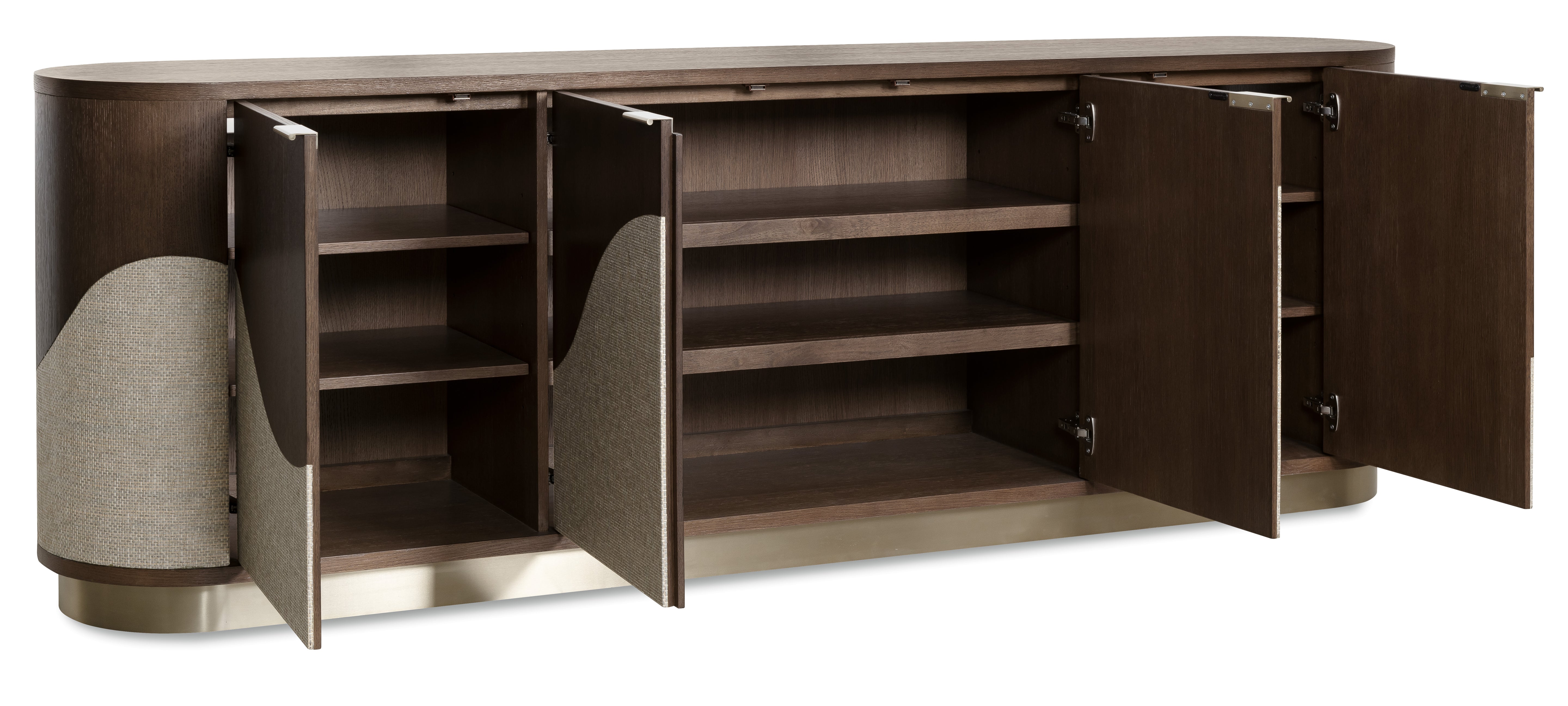 Hooker Furniture Commerce and Market Roll With It Four-Door Credenza in Dark Wood